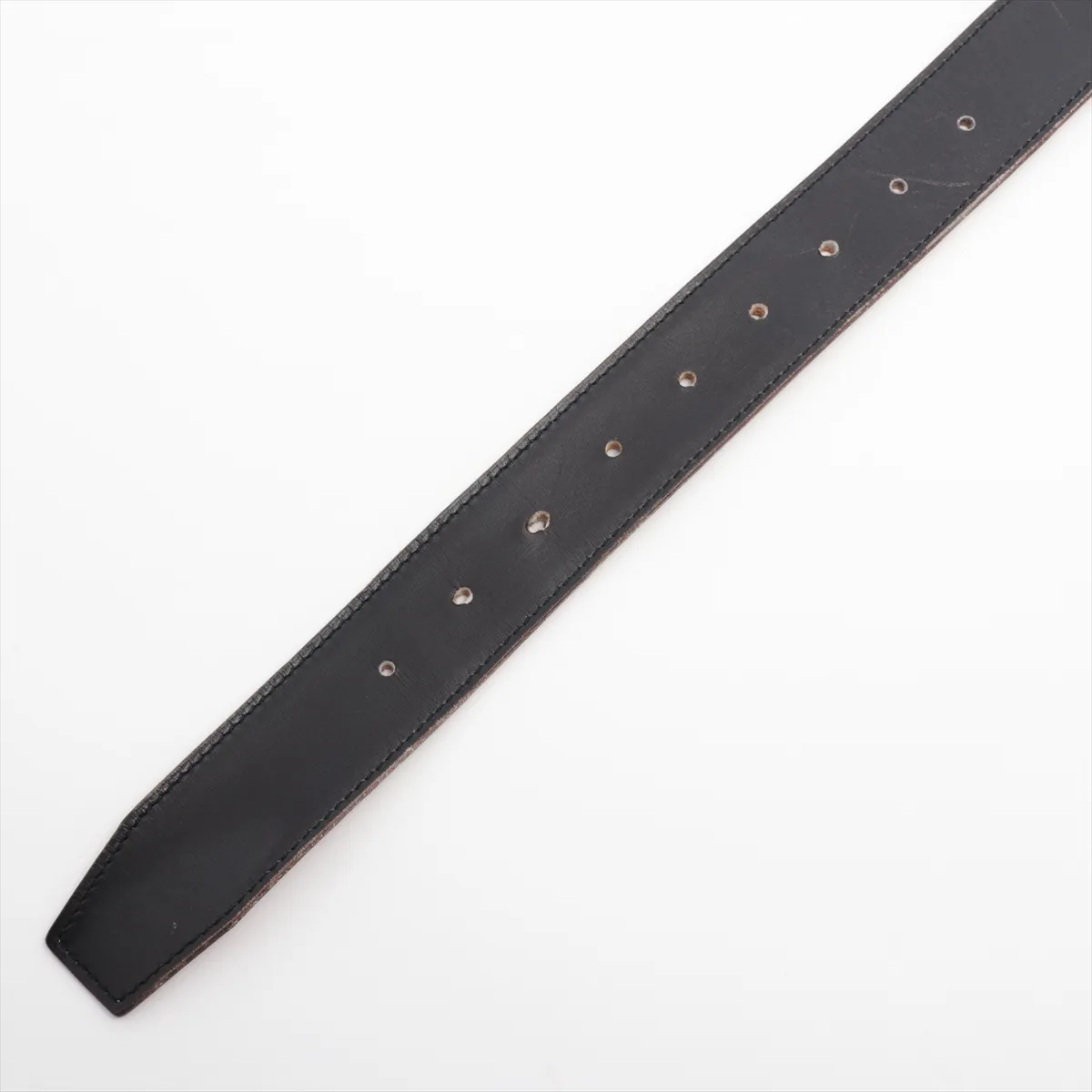 Touareg Belt, 95mm Leather x 925 Sterling Silver, Black x Silver. Shows signs of wear including — view 3