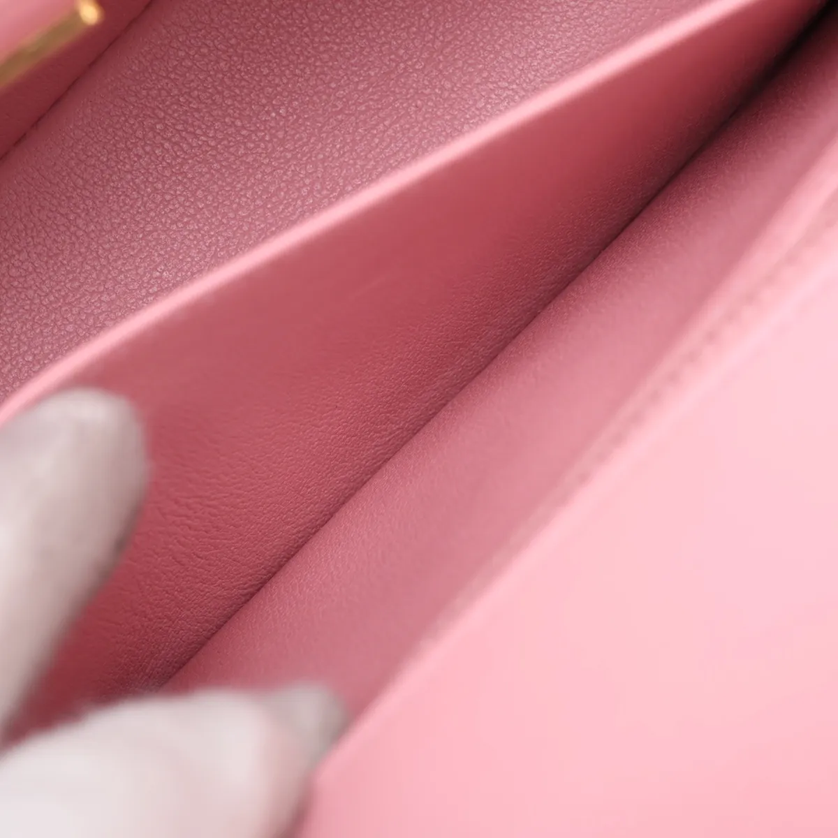 Mini Matelassé 20 Tweed Single Flap Single Chain Bag, Pink with Gold Hardware, P7KHHT91, Random Plate, A69900 — view 7