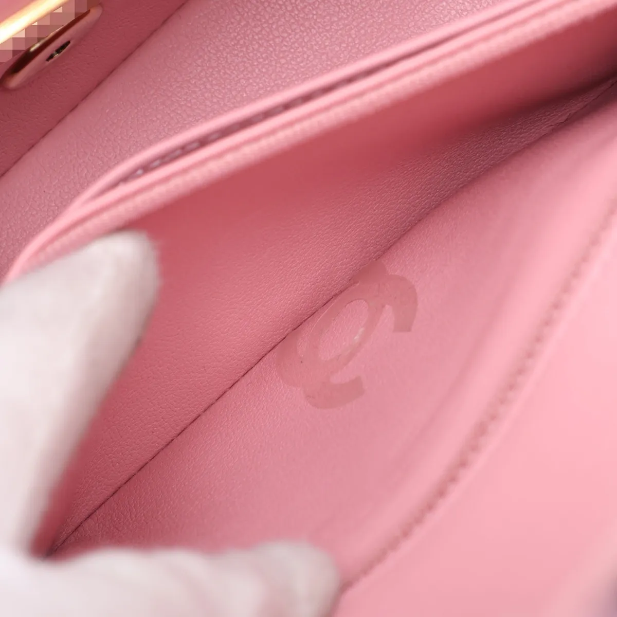 Mini Matelassé 20 Tweed Single Flap Single Chain Bag, Pink with Gold Hardware, P7KHHT91, Random Plate, A69900 — view 8