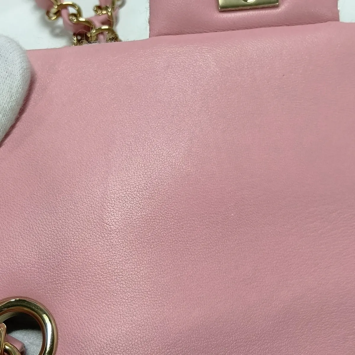 Mini Matelassé 20 Tweed Single Flap Single Chain Bag, Pink with Gold Hardware, P7KHHT91, Random Plate, A69900 — view 10