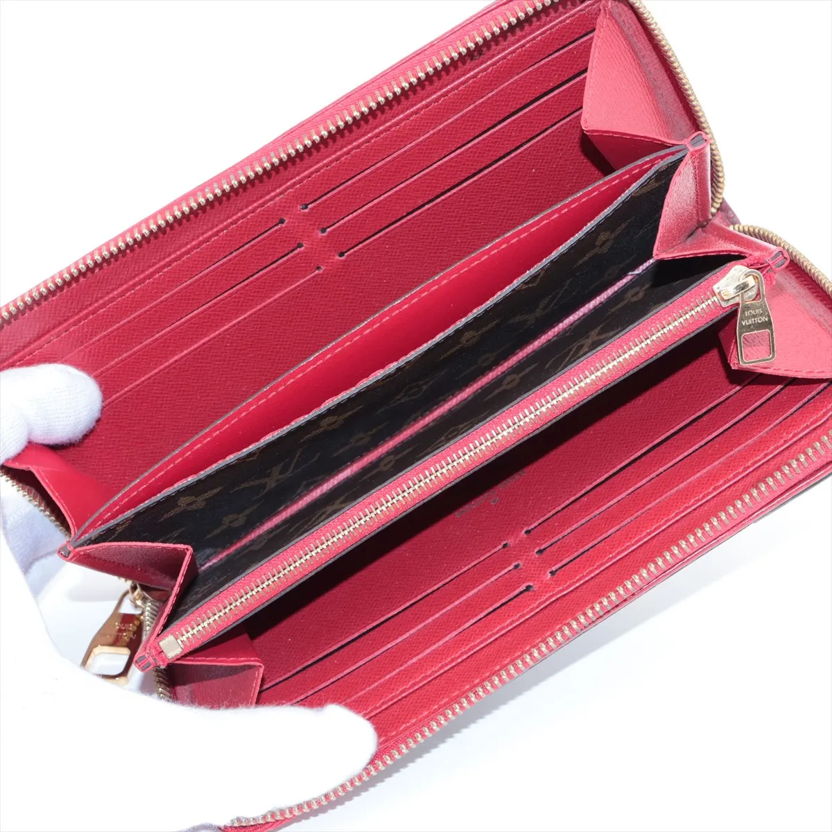 Monogram Zippy Wallet Retiro M61854 MI4128 Cerise Round Zip Wallet — view 3