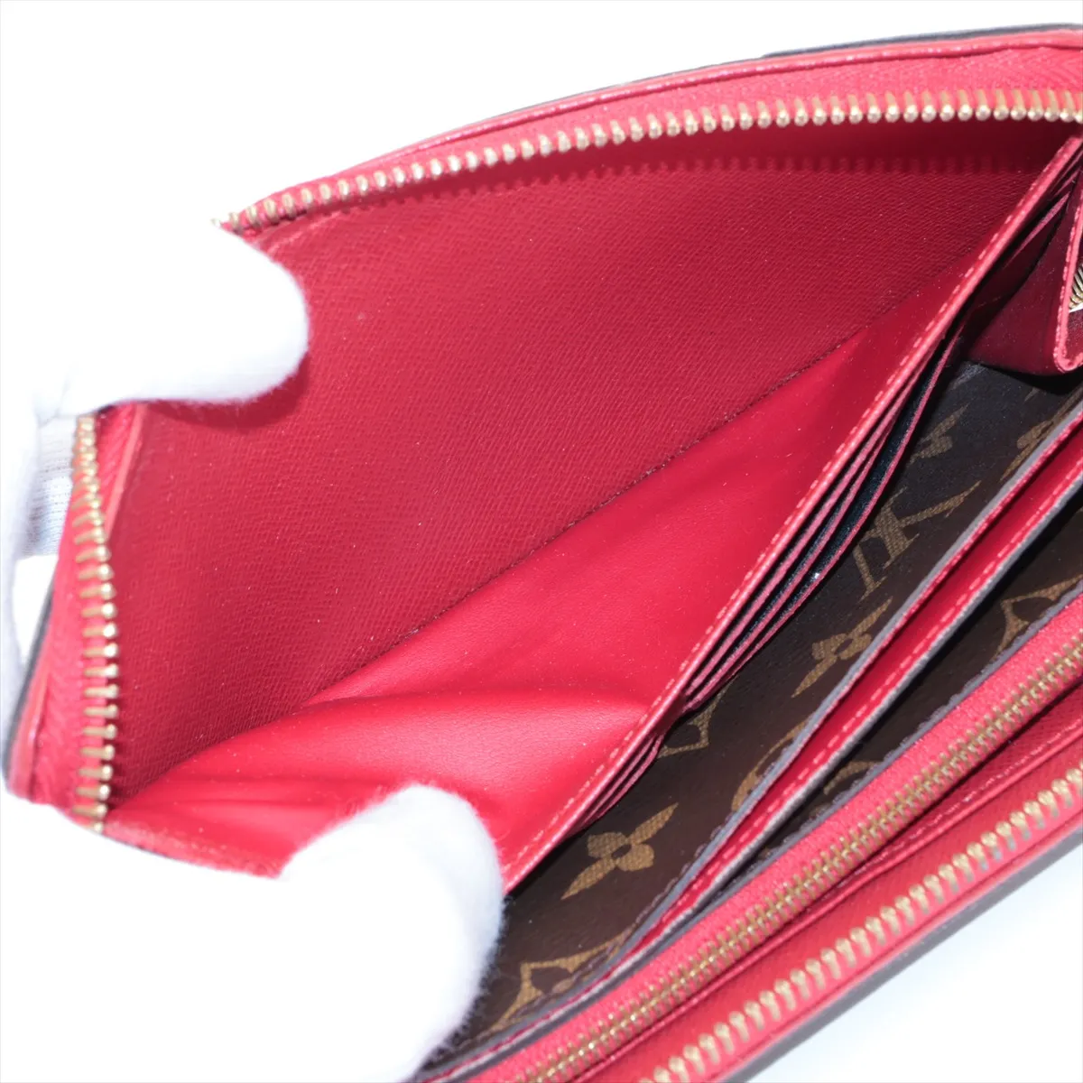Monogram Zippy Wallet Retiro M61854 MI4128 Cerise Round Zip Wallet — view 4