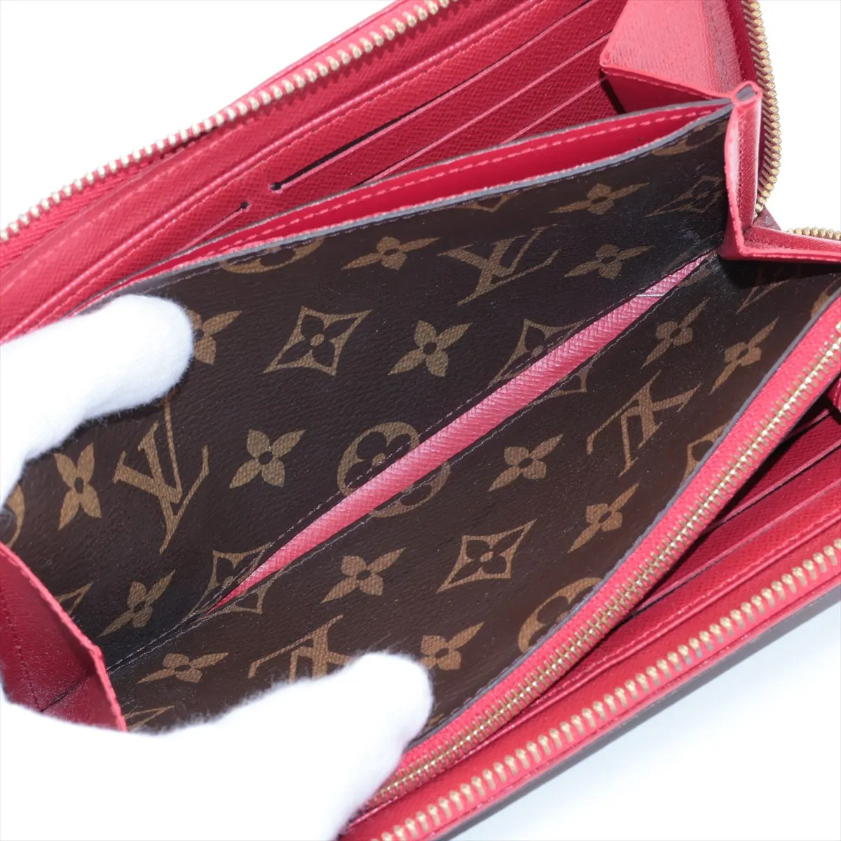 Monogram Zippy Wallet Retiro M61854 MI4128 Cerise Round Zip Wallet — view 7
