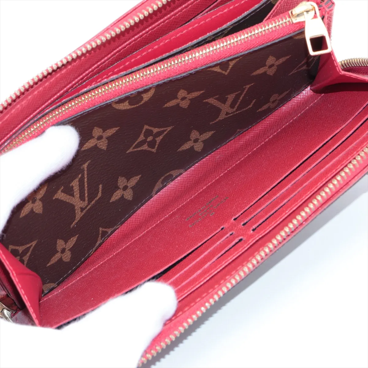 Monogram Zippy Wallet Retiro M61854 MI4128 Cerise Round Zip Wallet — view 8