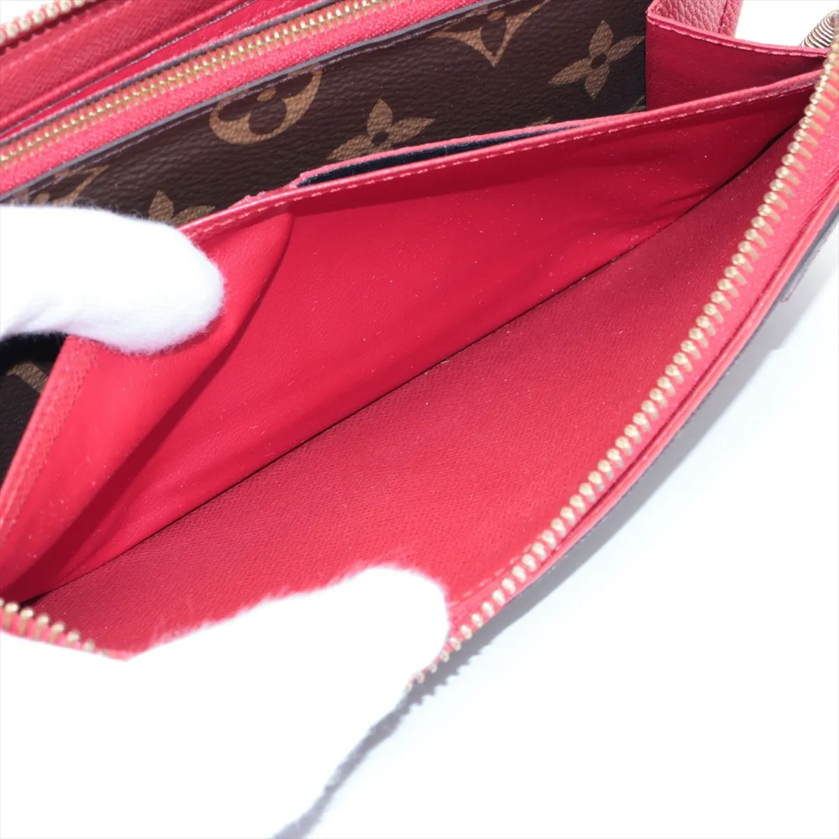 Monogram Zippy Wallet Retiro M61854 MI4128 Cerise Round Zip Wallet — view 9