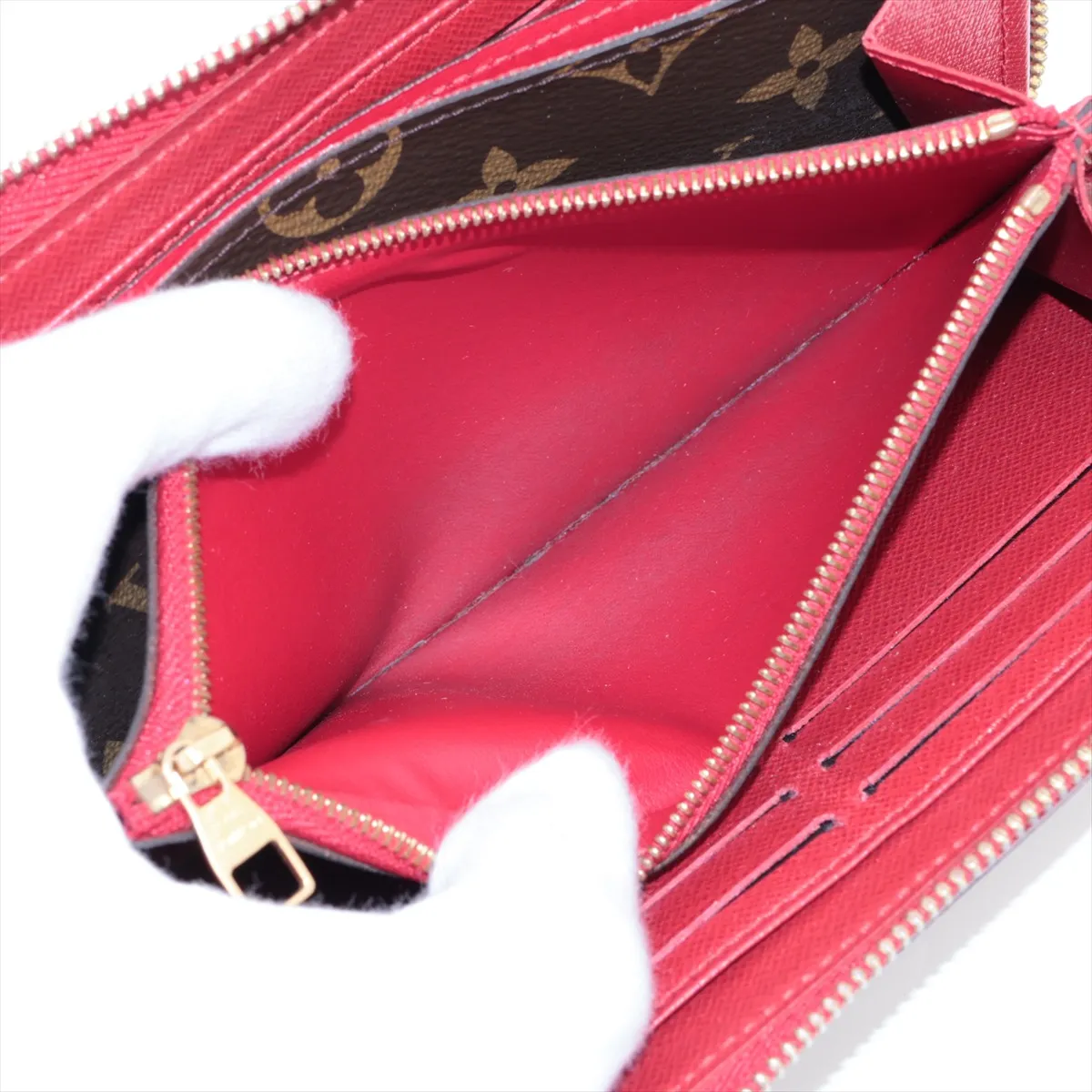 Monogram Zippy Wallet Retiro M61854 MI4128 Cerise Round Zip Wallet — view 10
