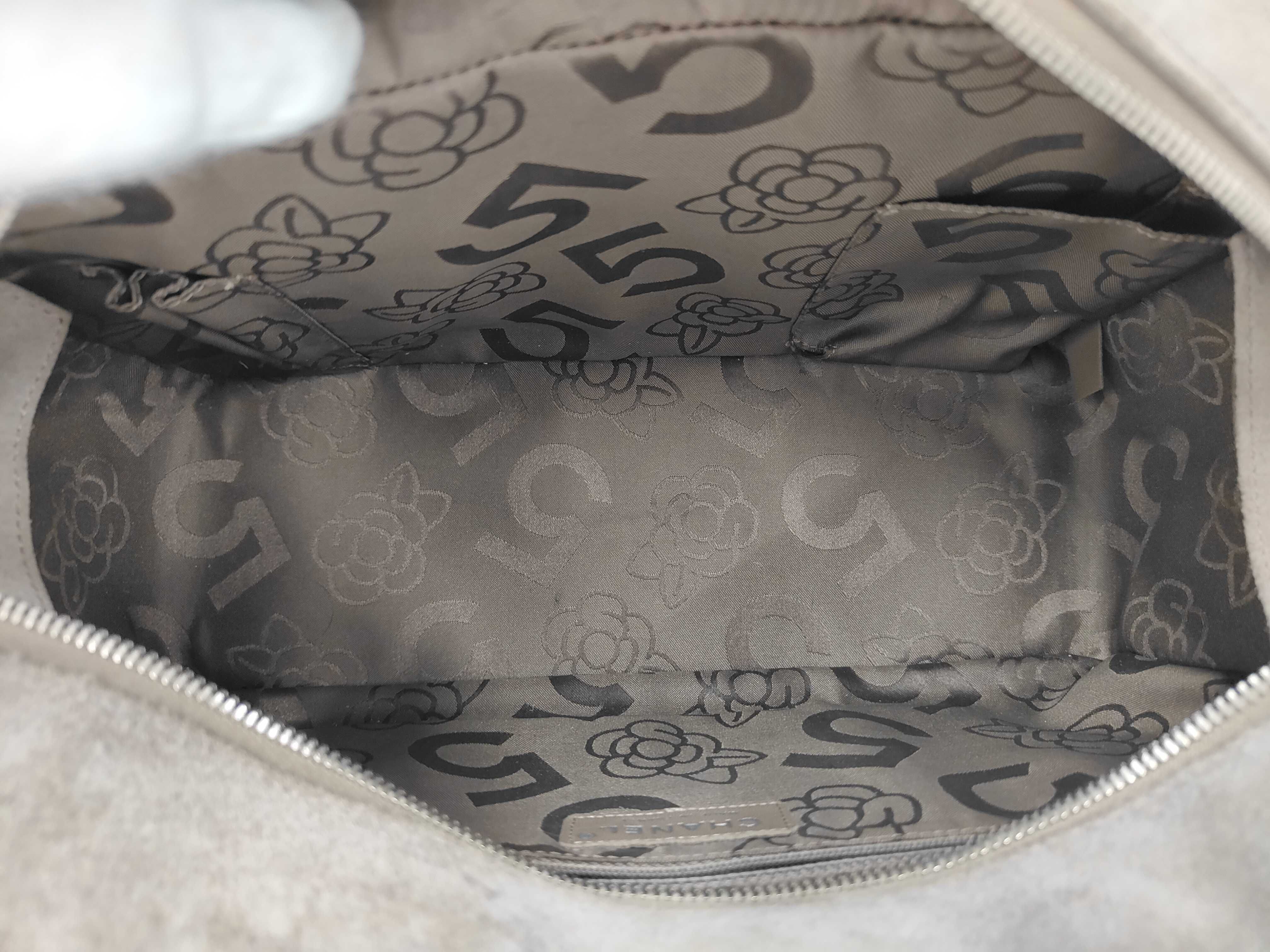 Mademoiselle Handbag, Suede, Gray, SS (Short Size) — view 8