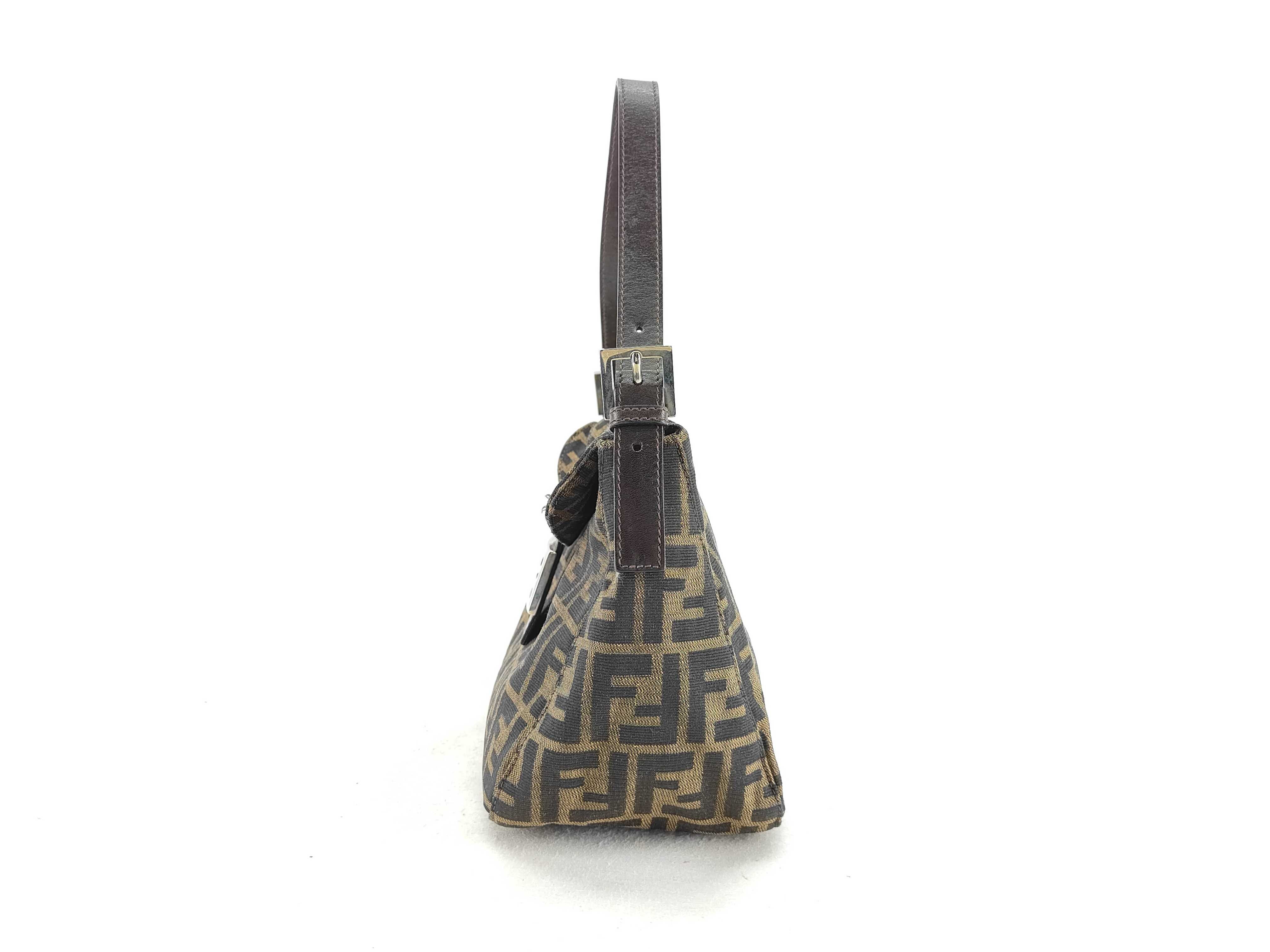 Zucca pattern Fendi Zucca 26426 Canvas x Leather Shoulder Bag Brown Shoulder Bag — view 3