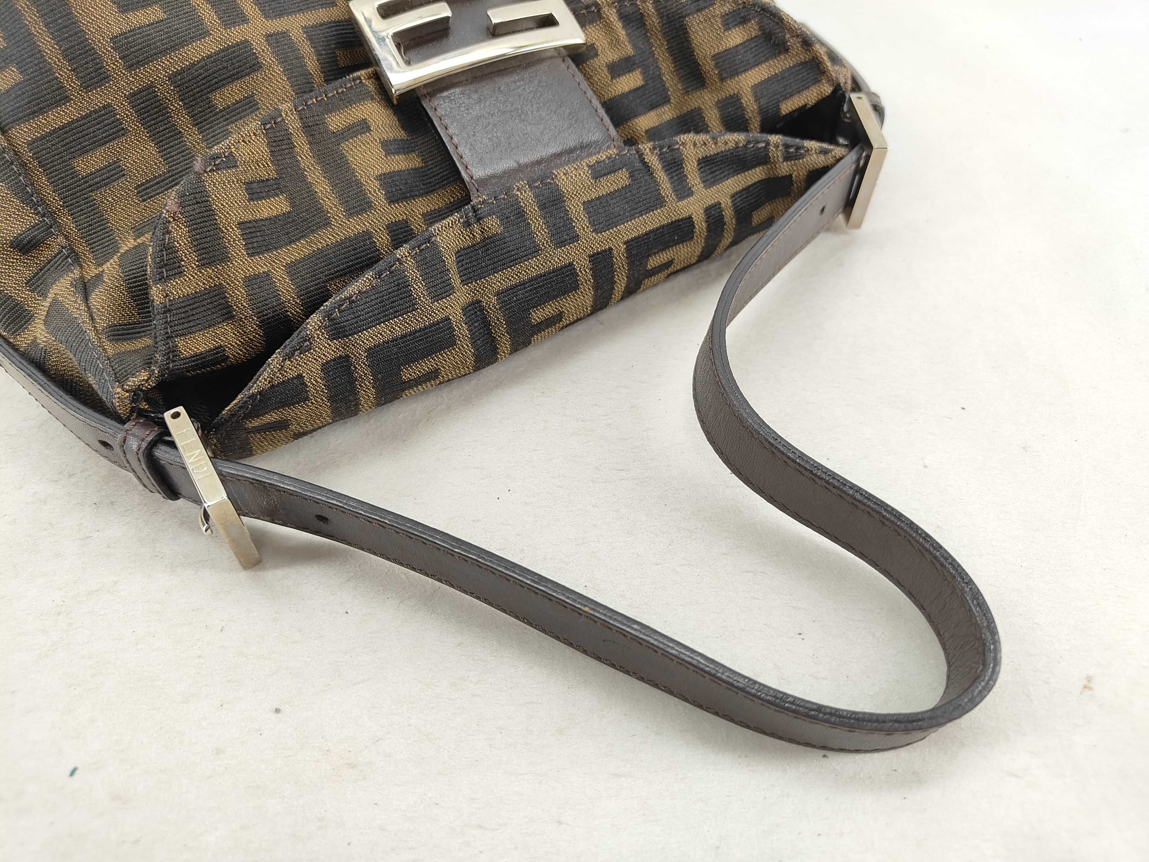 Zucca pattern Fendi Zucca 26426 Canvas x Leather Shoulder Bag Brown Shoulder Bag — view 4