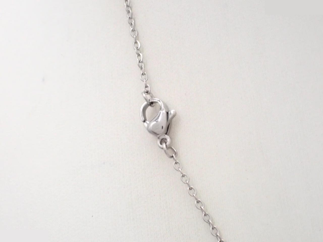Necklace, Cage d'H, H-cube, White, Silver — view 2