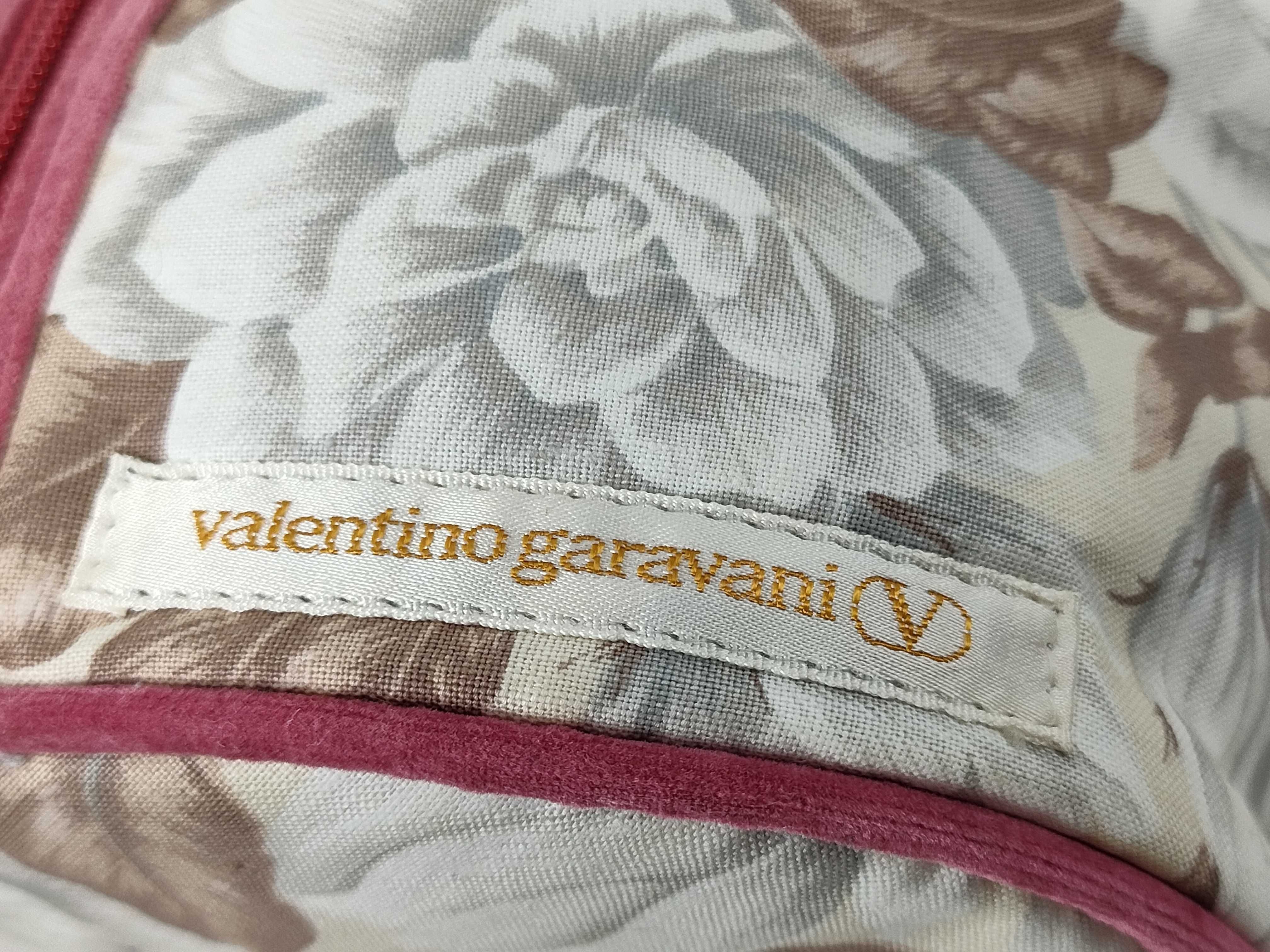 Velour Flower Motif Drawstring Bucket Pouch with Tag - Accessory Pouch — view 8