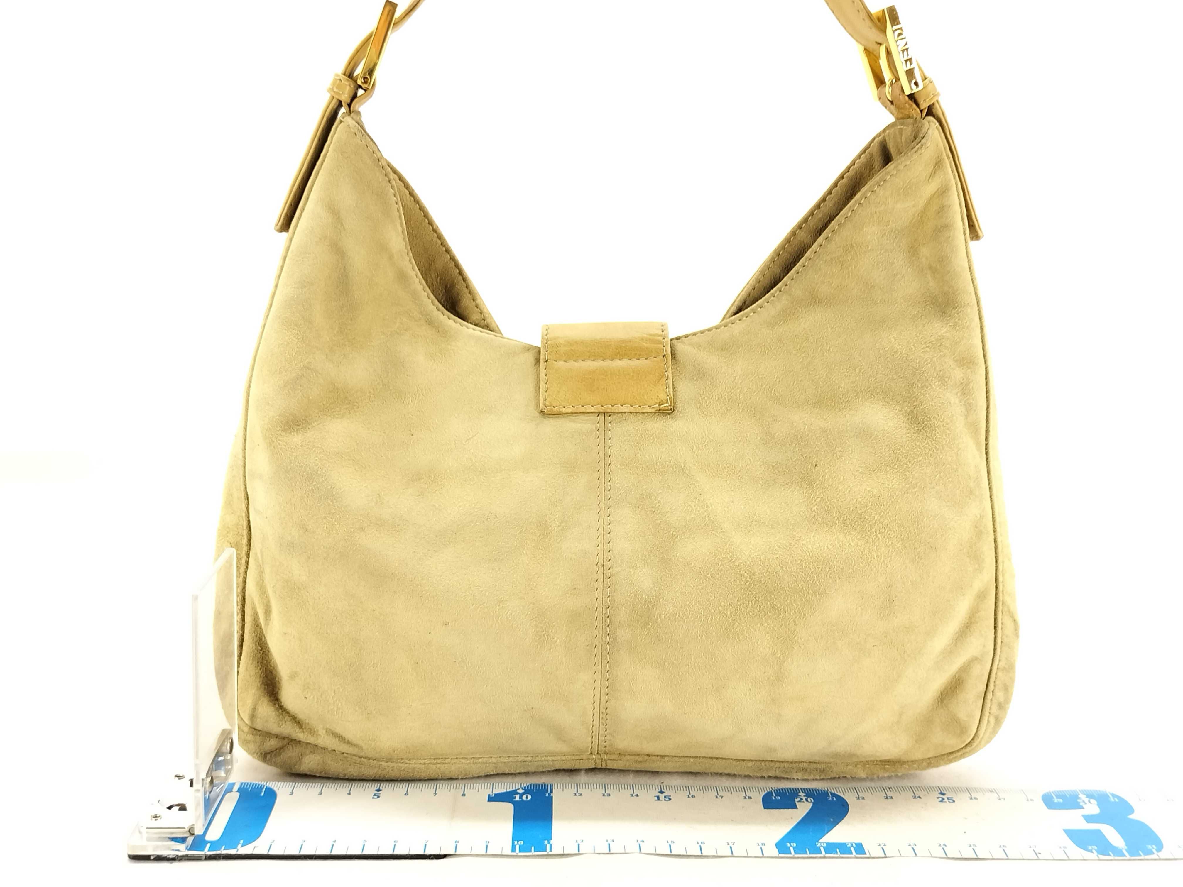 Mamma Bucket One-Shoulder Bag, Suede, 009 Beige Shoulder Bag — view 2