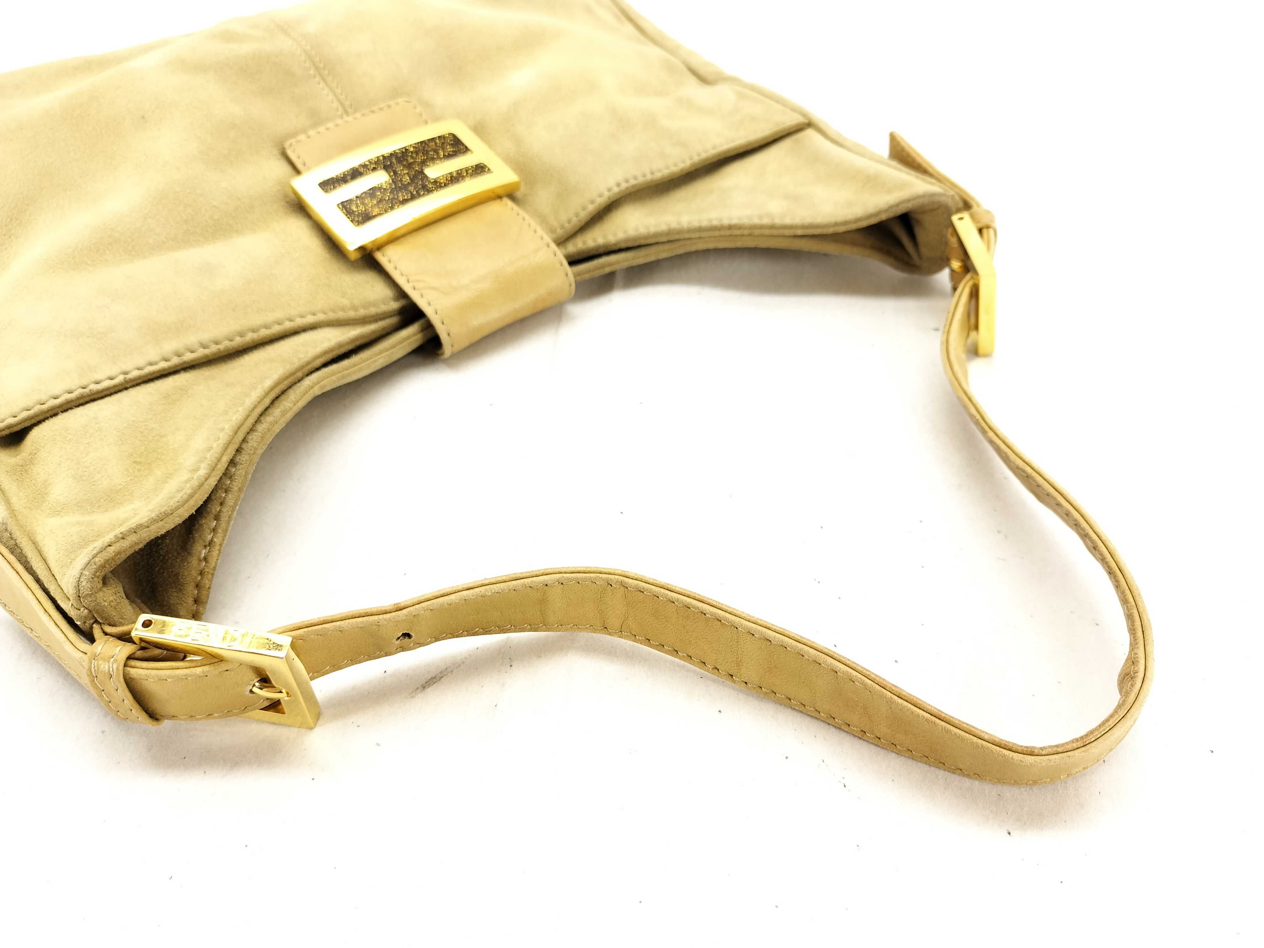 Mamma Bucket One-Shoulder Bag, Suede, 009 Beige Shoulder Bag — view 3