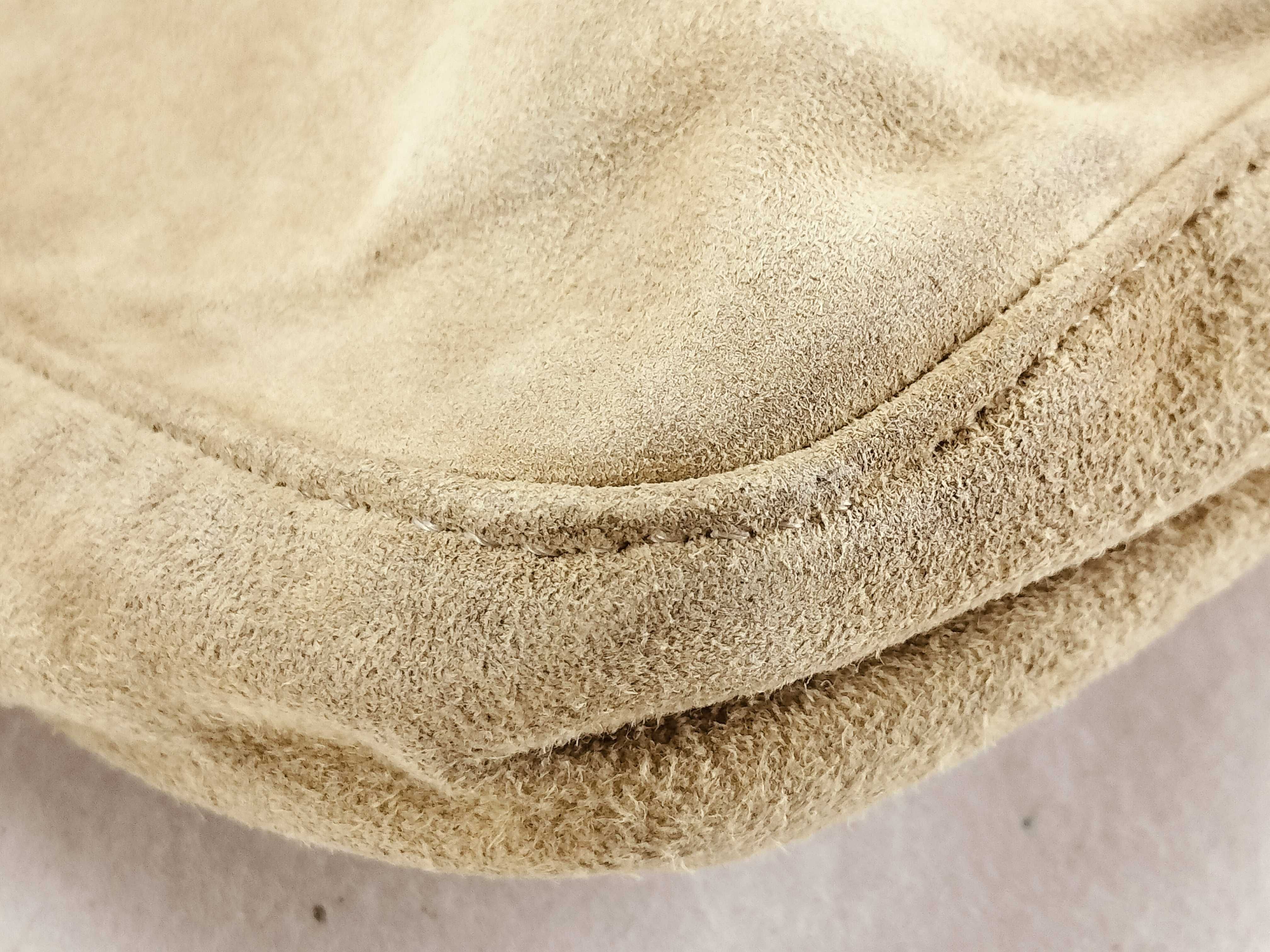 Mamma Bucket One-Shoulder Bag, Suede, 009 Beige Shoulder Bag — view 6