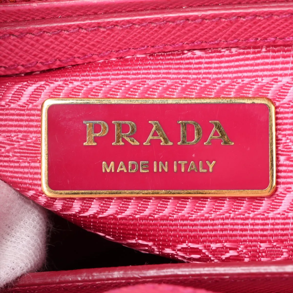 Saffiano Lux Galleria Leather 2-Way Handbag, Pink, 1BA896, Unsigned Guarantee Card — view 13