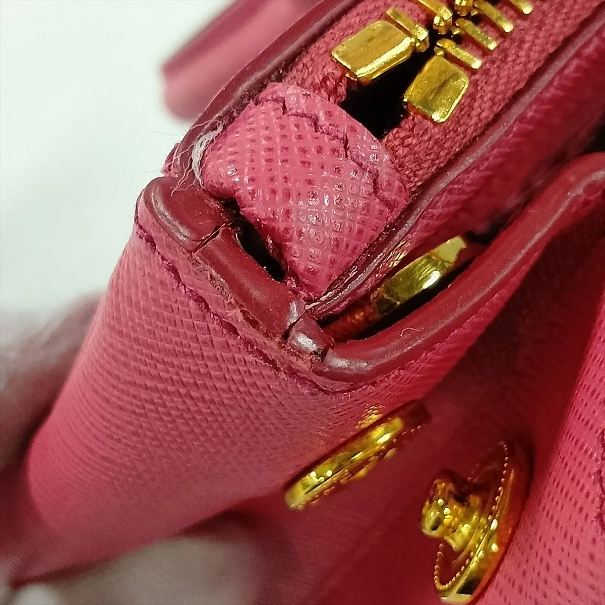 Saffiano Lux Galleria Leather 2-Way Handbag, Pink, 1BA896, Unsigned Guarantee Card — view 15