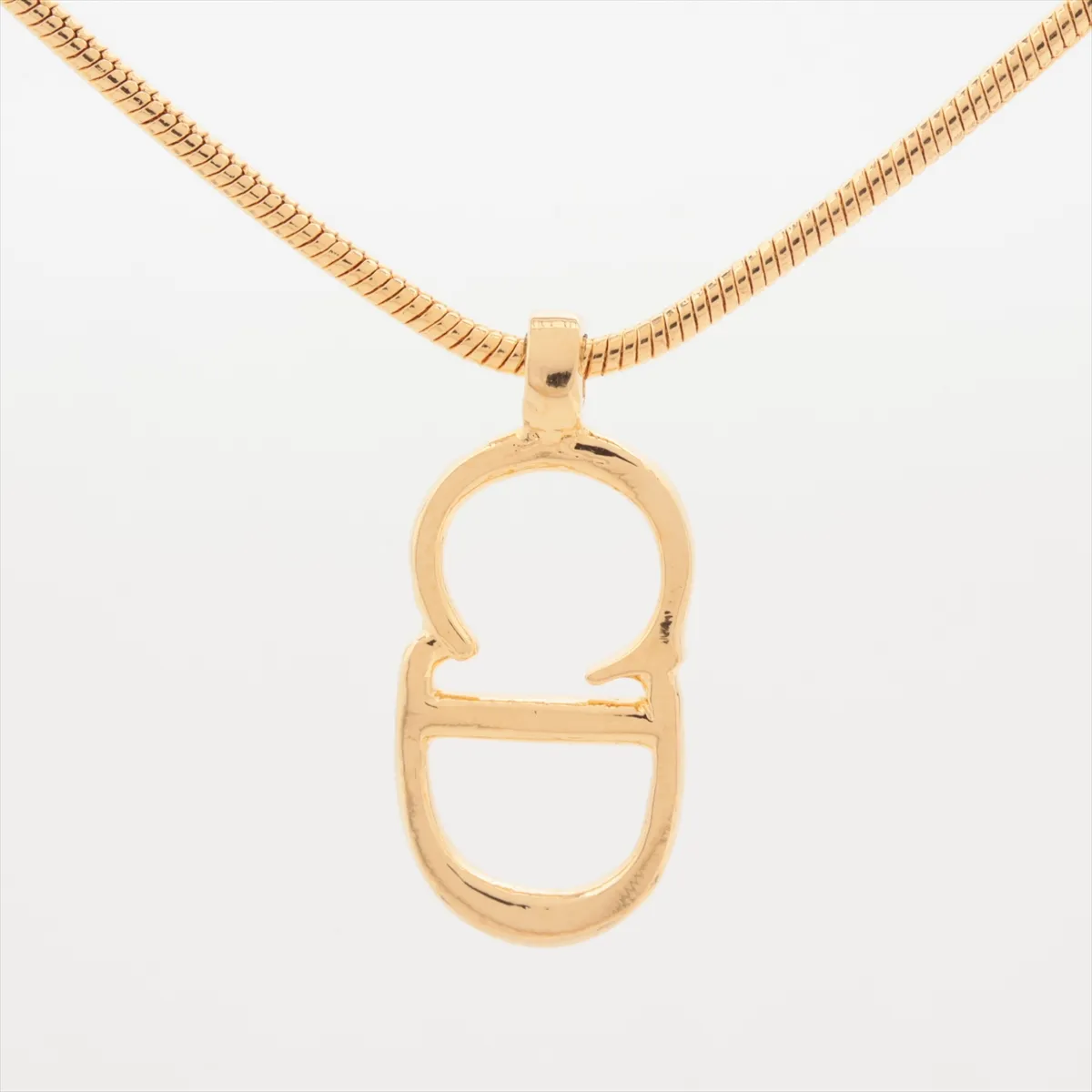 CD logo necklace, GP gold, — view 2