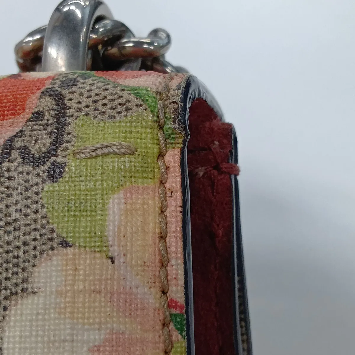 GG Blooms Dionysus PVC x Suede Chain Shoulder Bag Beige x Red 421970 — view 12