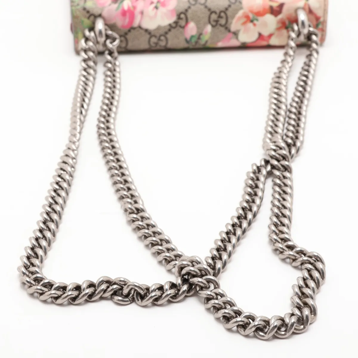 GG Blooms Dionysus PVC x Suede Chain Shoulder Bag Beige x Red 421970 — view 5