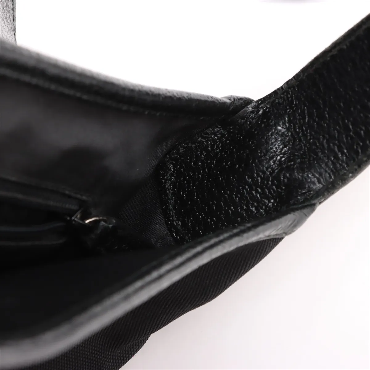 Jackie Canvas x Leather Shoulder Bag Black 001 3824 — view 11