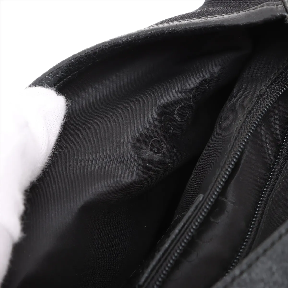 Jackie Canvas x Leather Shoulder Bag Black 001 3824 — view 12