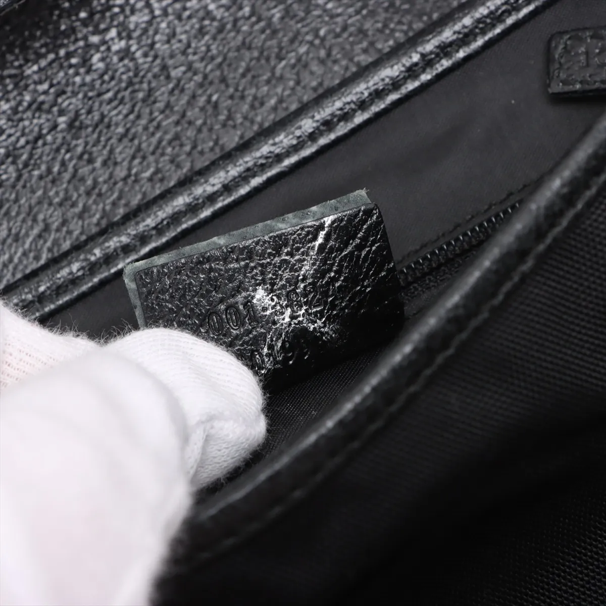 Jackie Canvas x Leather Shoulder Bag Black 001 3824 — view 10