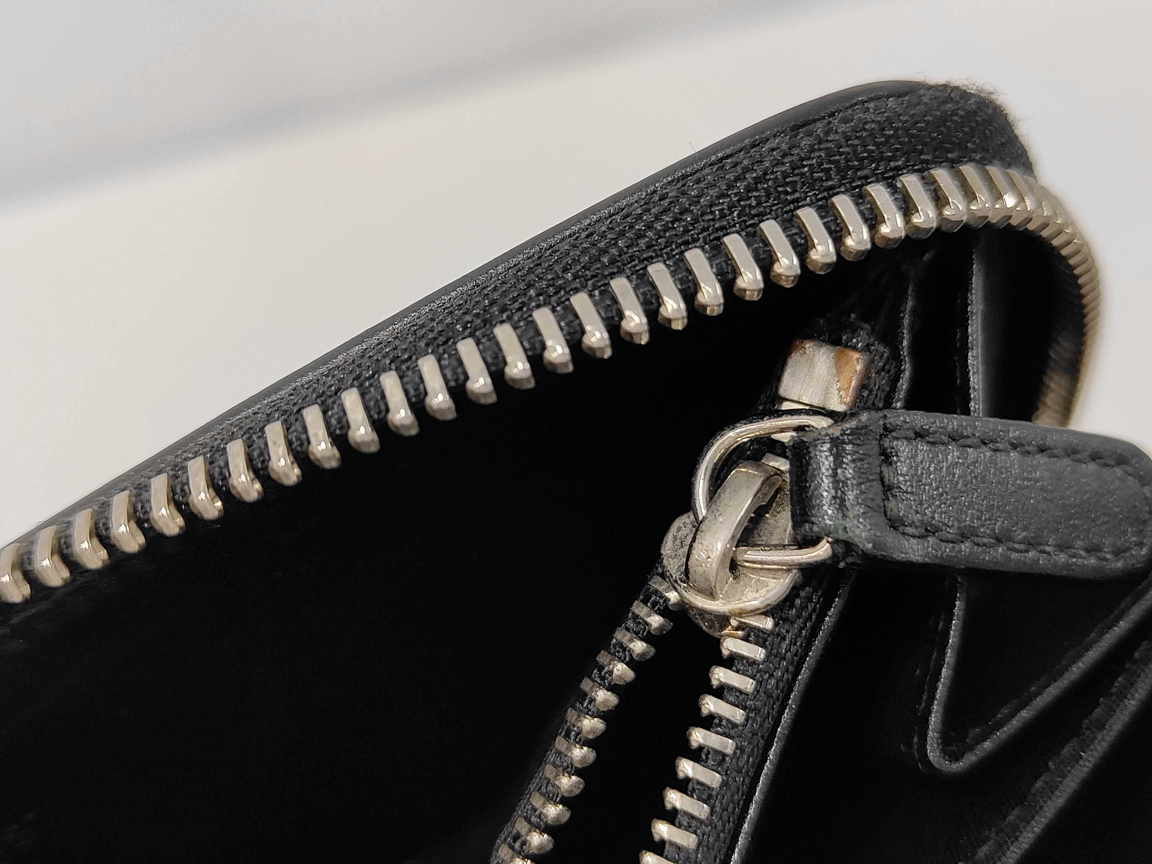 Bulgari Long Wallet, Round Leather, Black Wallet — view 10