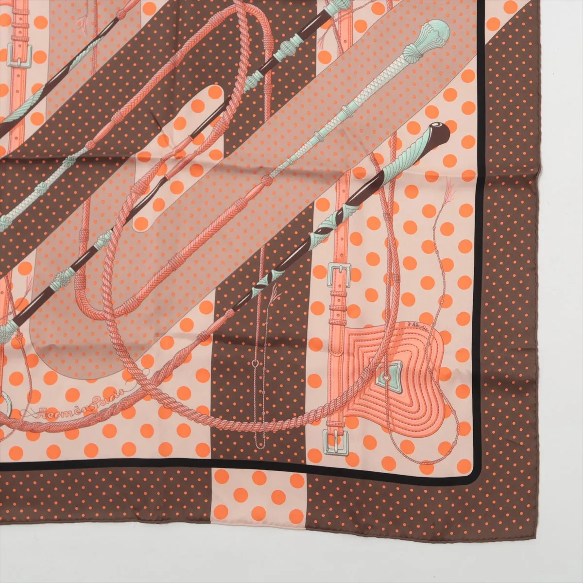 Carre 70 Scarf, Silk, Orange, with some wear, snags, and — view 4