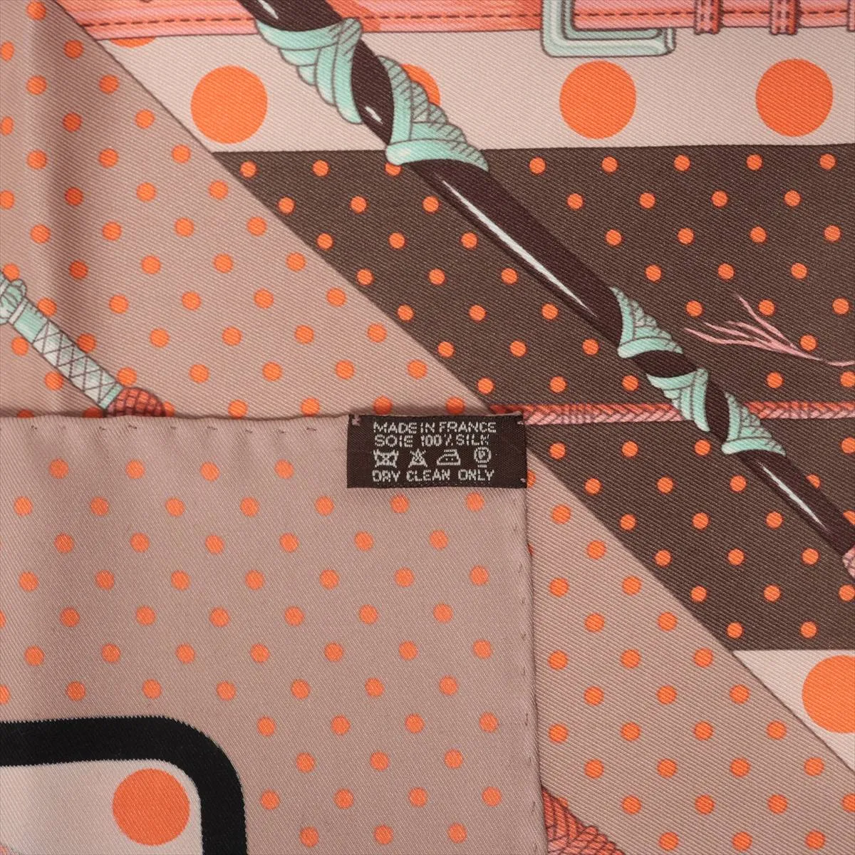 Carre 70 Scarf, Silk, Orange, with some wear, snags, and — view 7