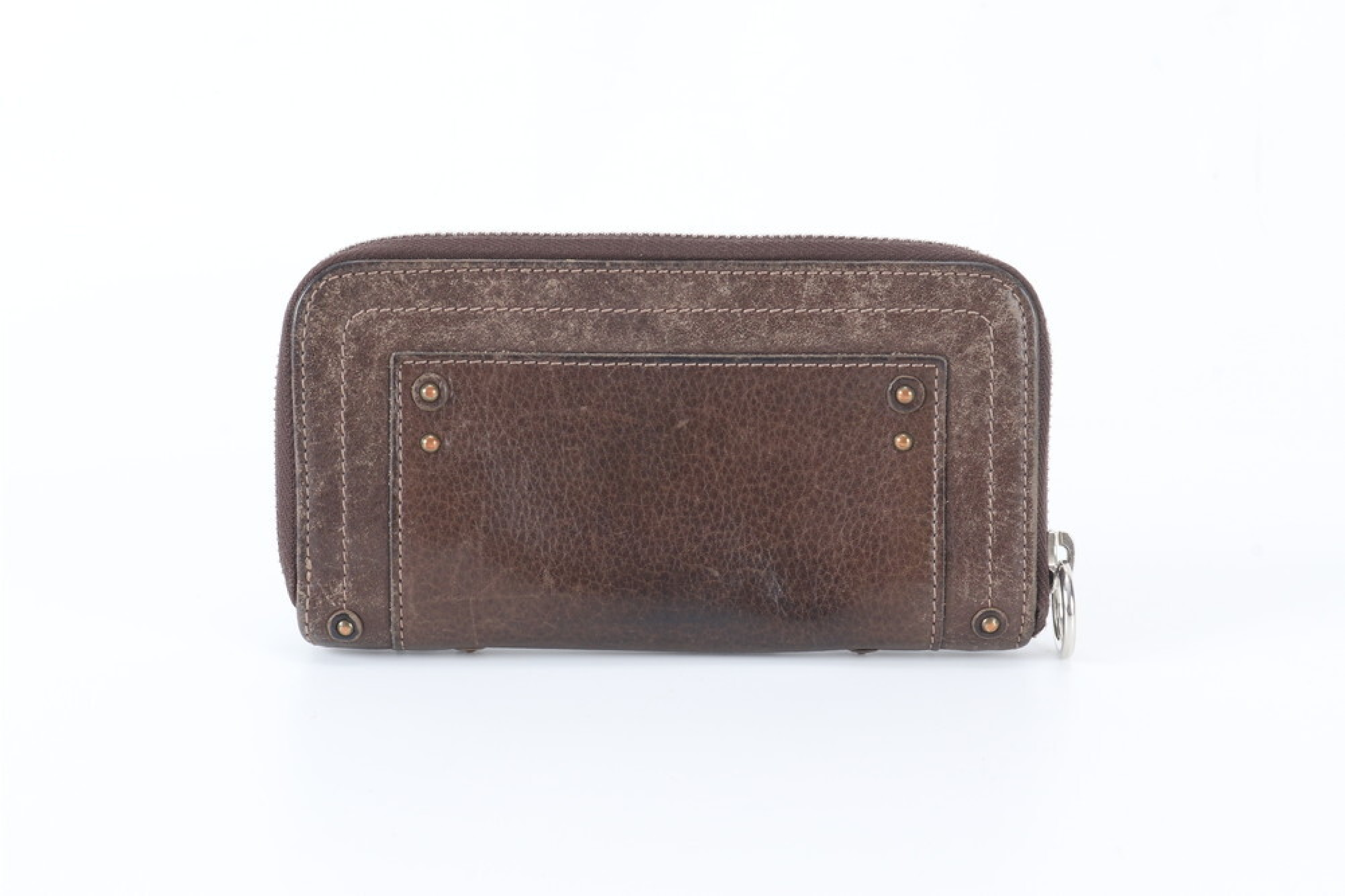 leather brown long wallet — view 2