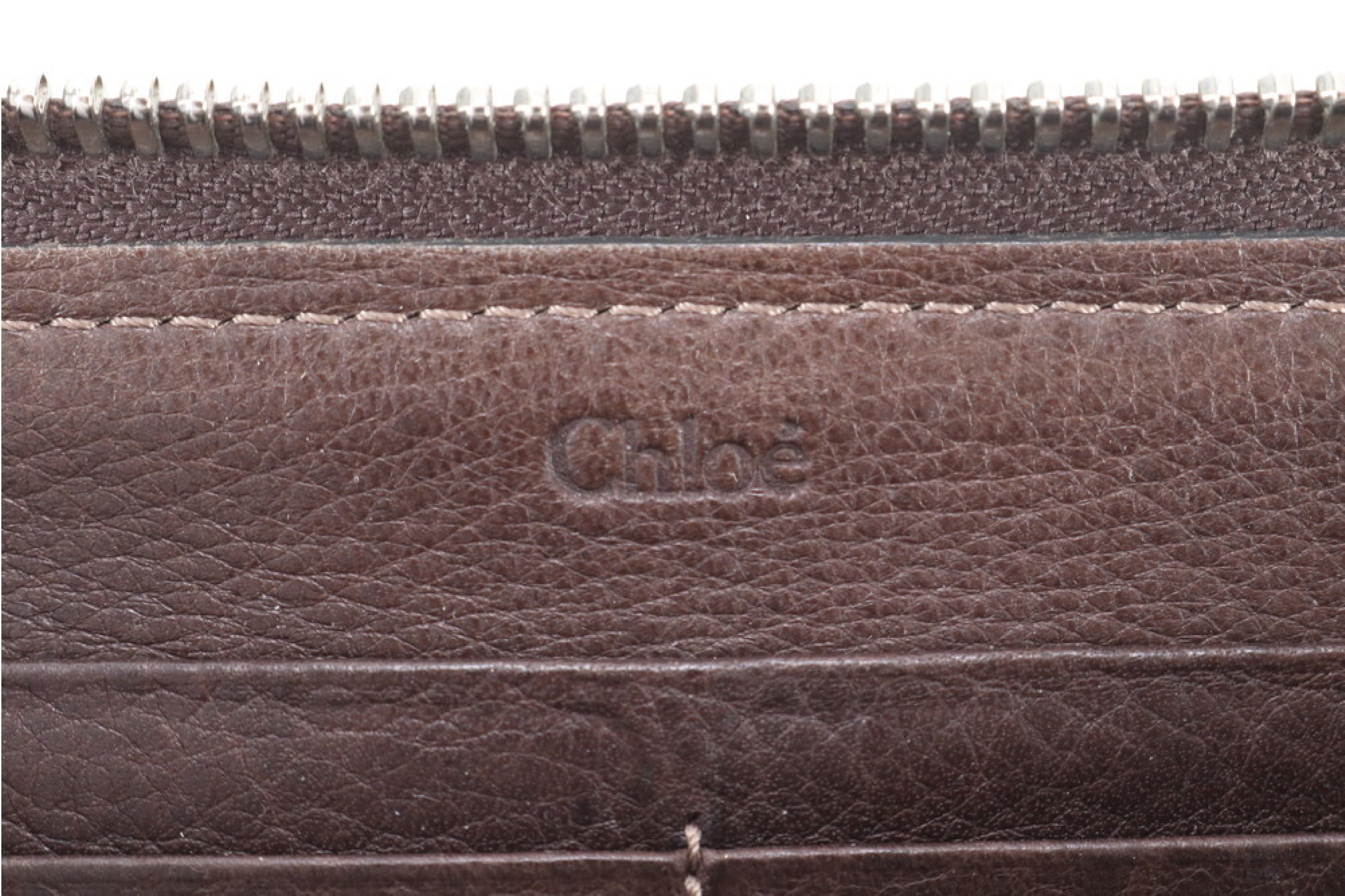 leather brown long wallet — view 7