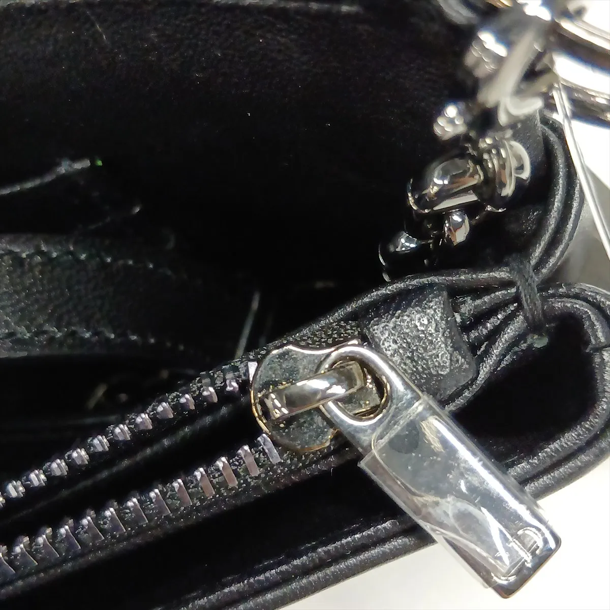 Cannage Caro Leather Chain Wallet, Black — view 11