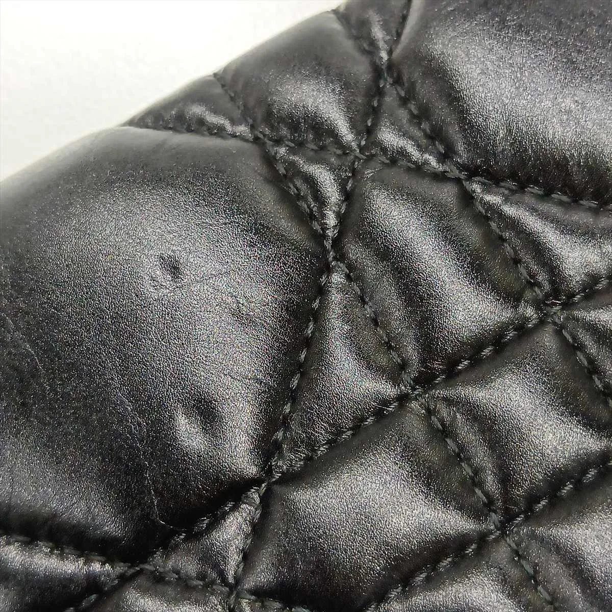 Cannage Caro Leather Chain Wallet, Black — view 12