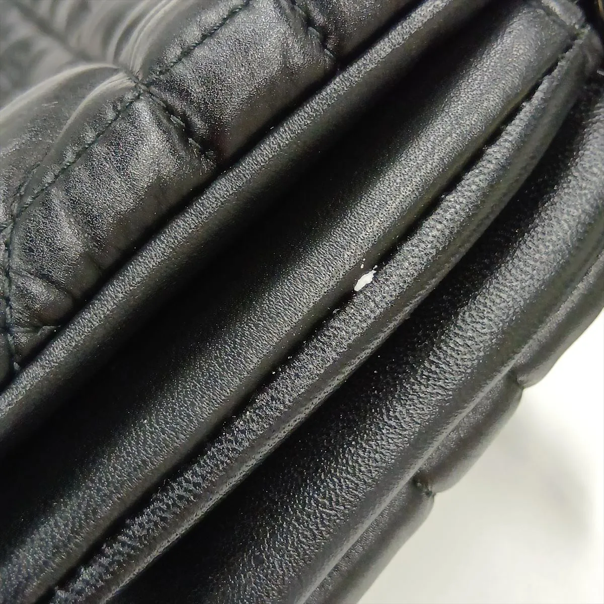 Cannage Caro Leather Chain Wallet, Black — view 13