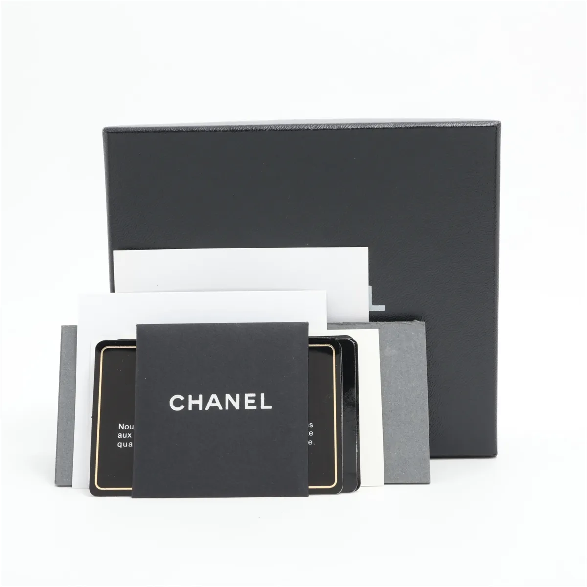 Camellia Lambskin Compact Wallet, Black with Silver Hardware, 11746401 — view 10