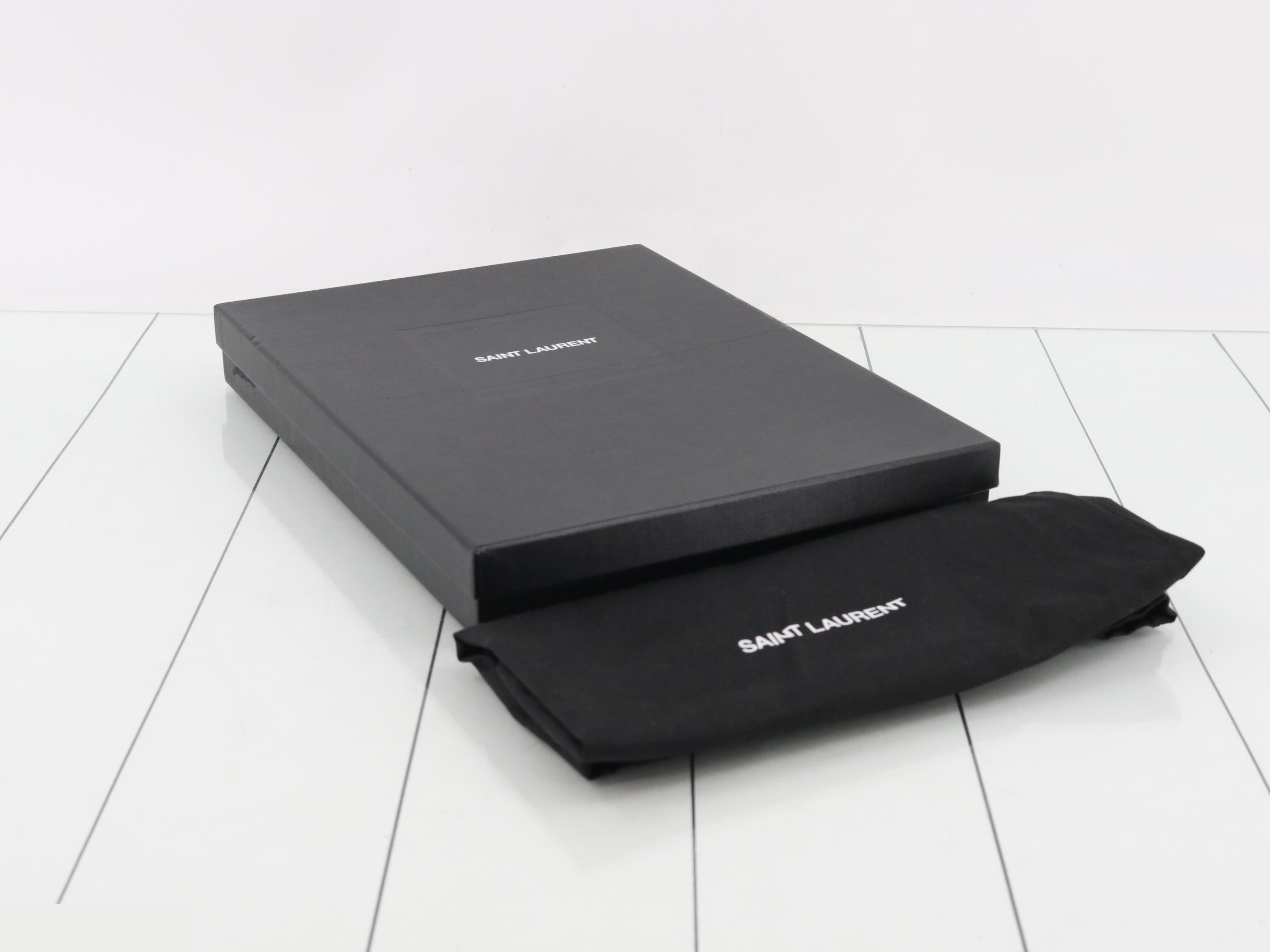 Leather V-Stitch Clutch Bag — view 7