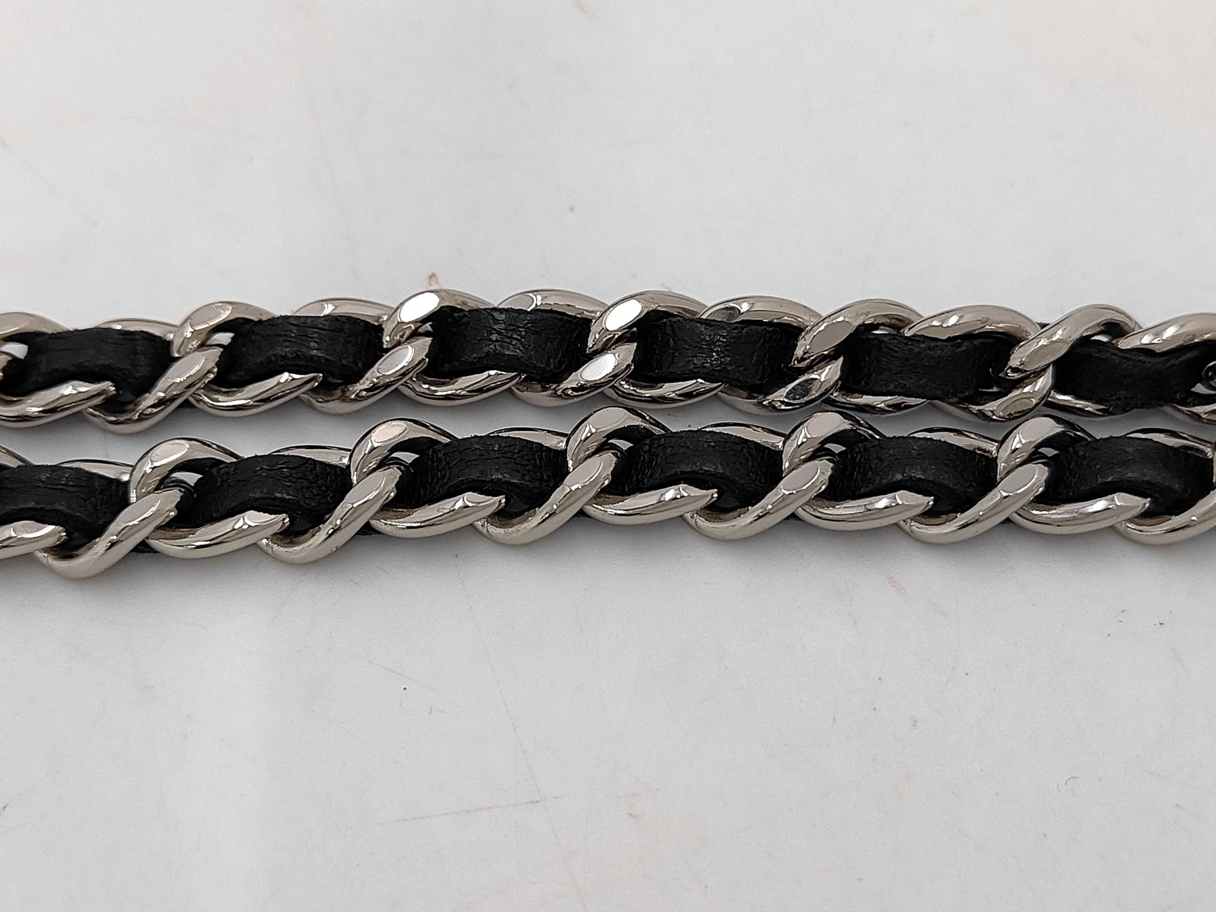 2.55 Leather Black Chain Shoulder Bag with Silver Hardware (Authenticity Card & Seal Included) — view 4
