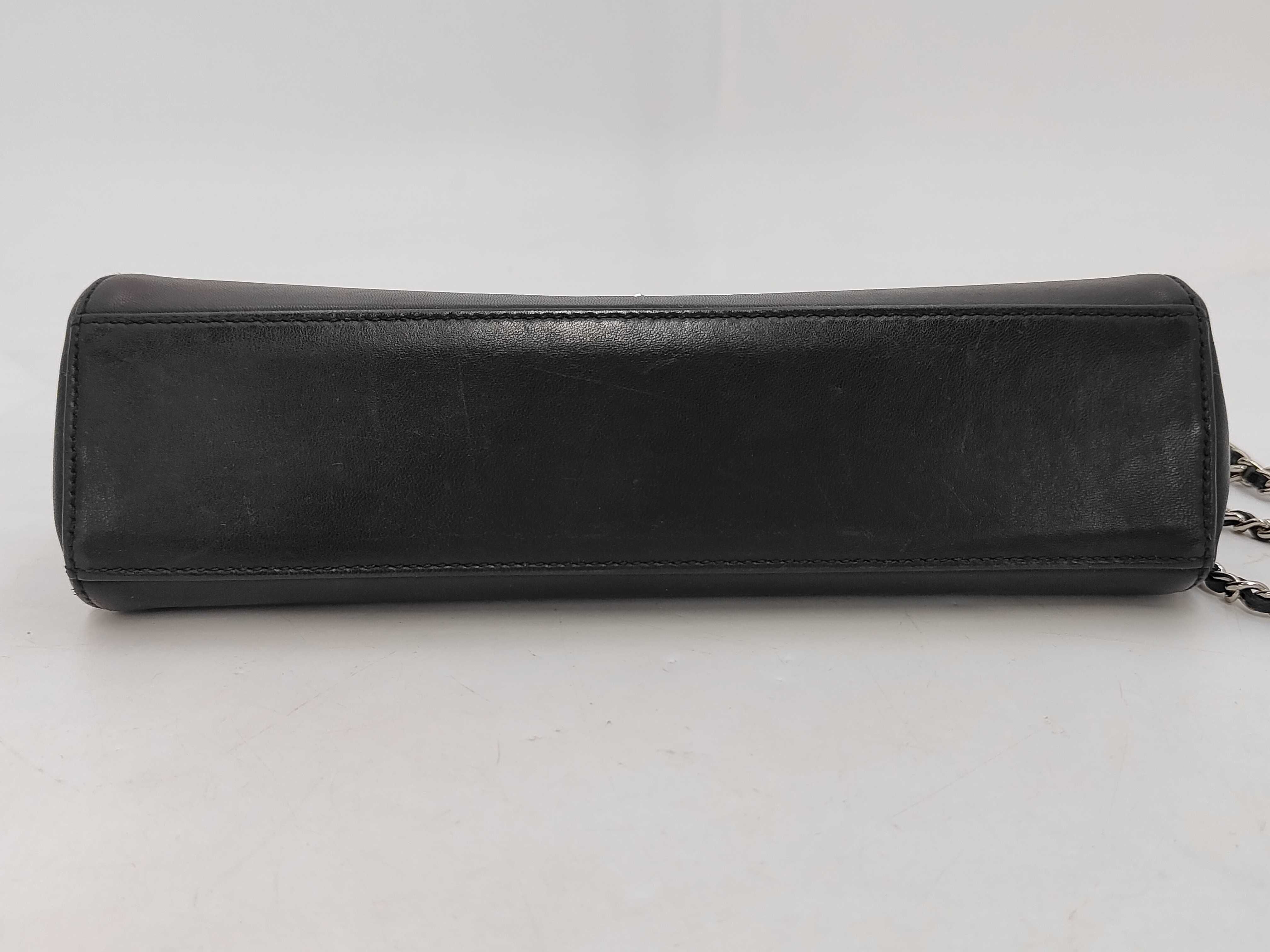 2.55 Leather Black Chain Shoulder Bag with Silver Hardware (Authenticity Card & Seal Included) — view 6