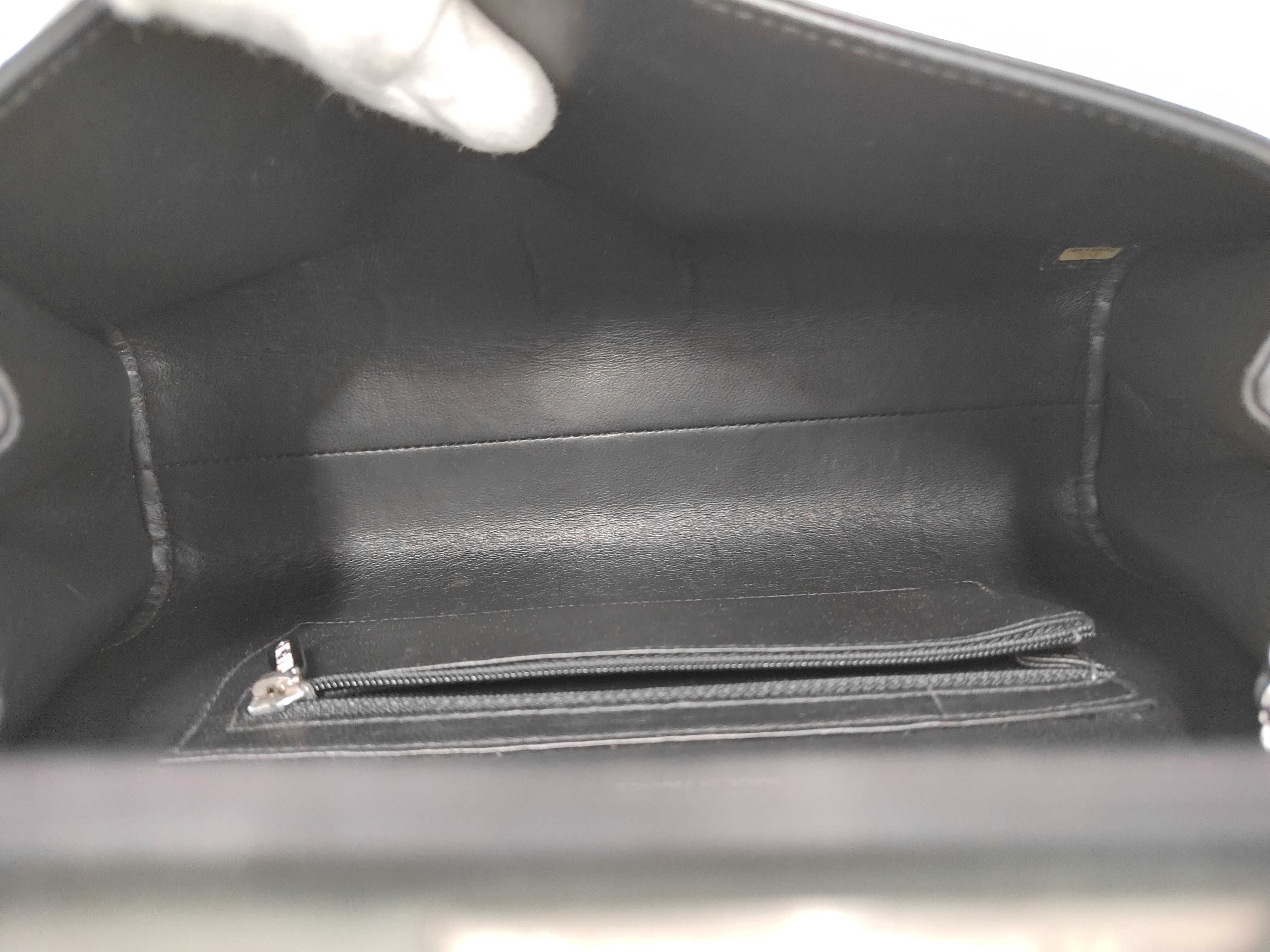 2.55 Leather Black Chain Shoulder Bag with Silver Hardware (Authenticity Card & Seal Included) — view 9
