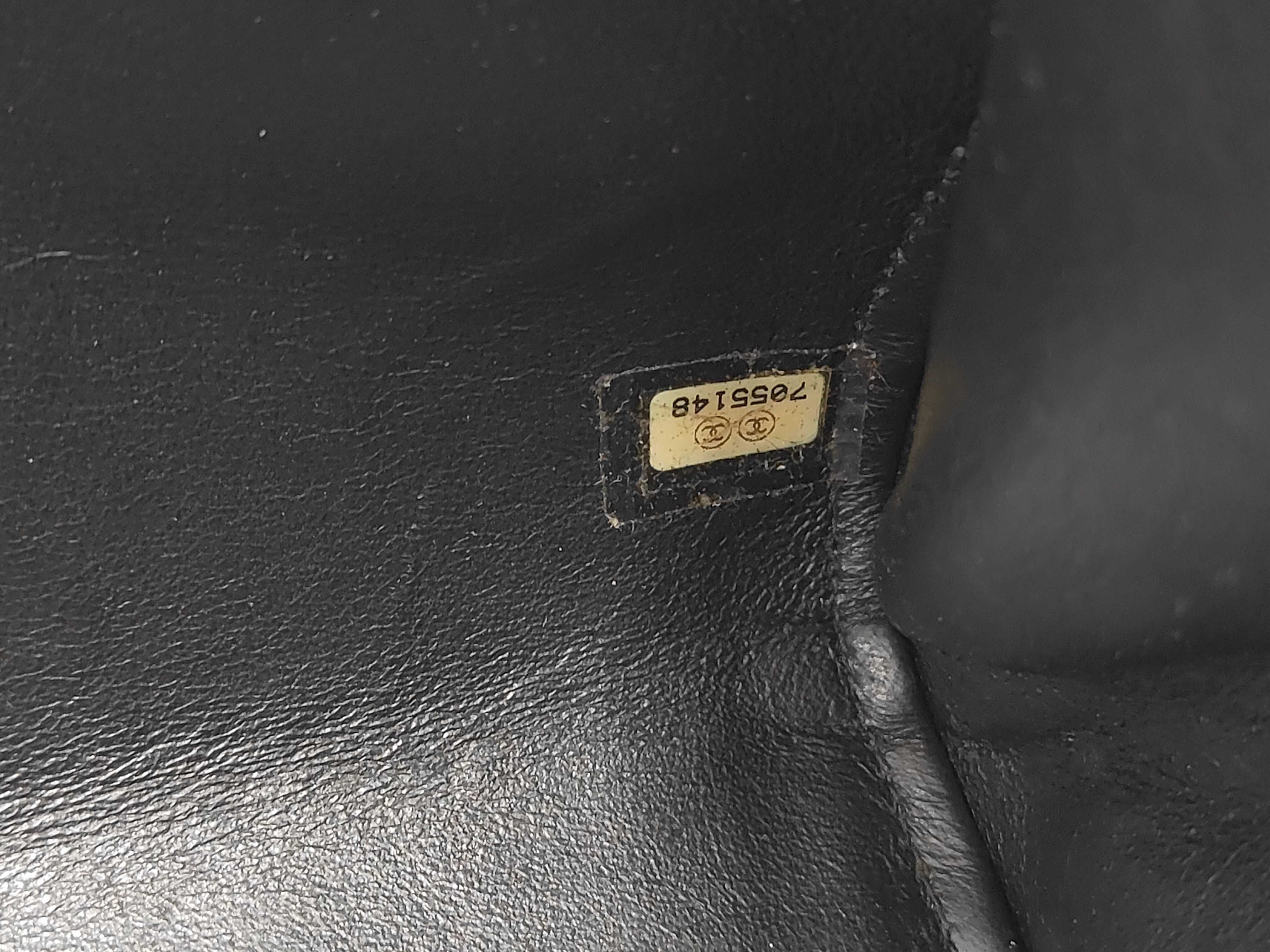 2.55 Leather Black Chain Shoulder Bag with Silver Hardware (Authenticity Card & Seal Included) — view 10