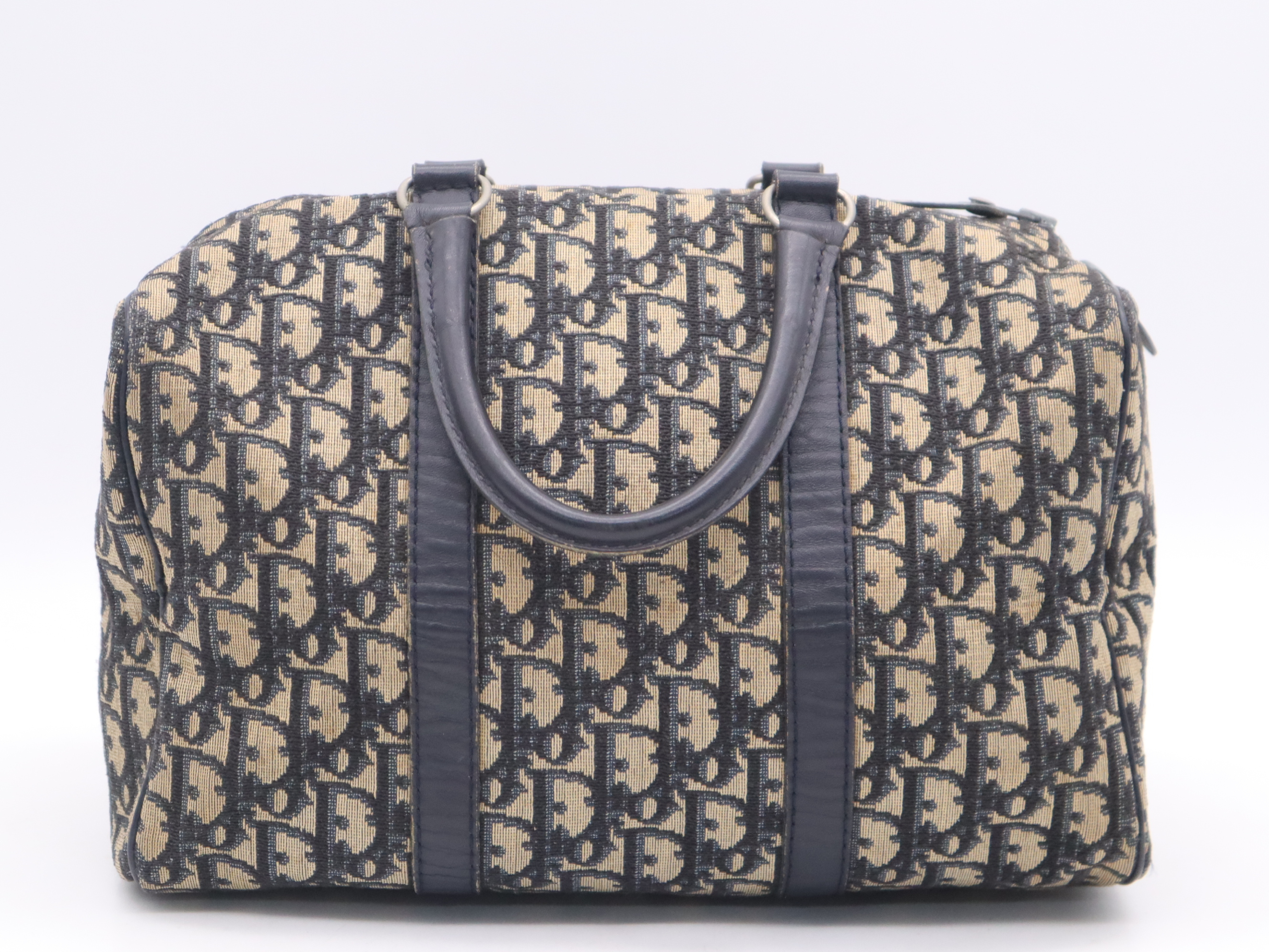 Canvas/Leather Trotter Beige Navy Handbag — view 2
