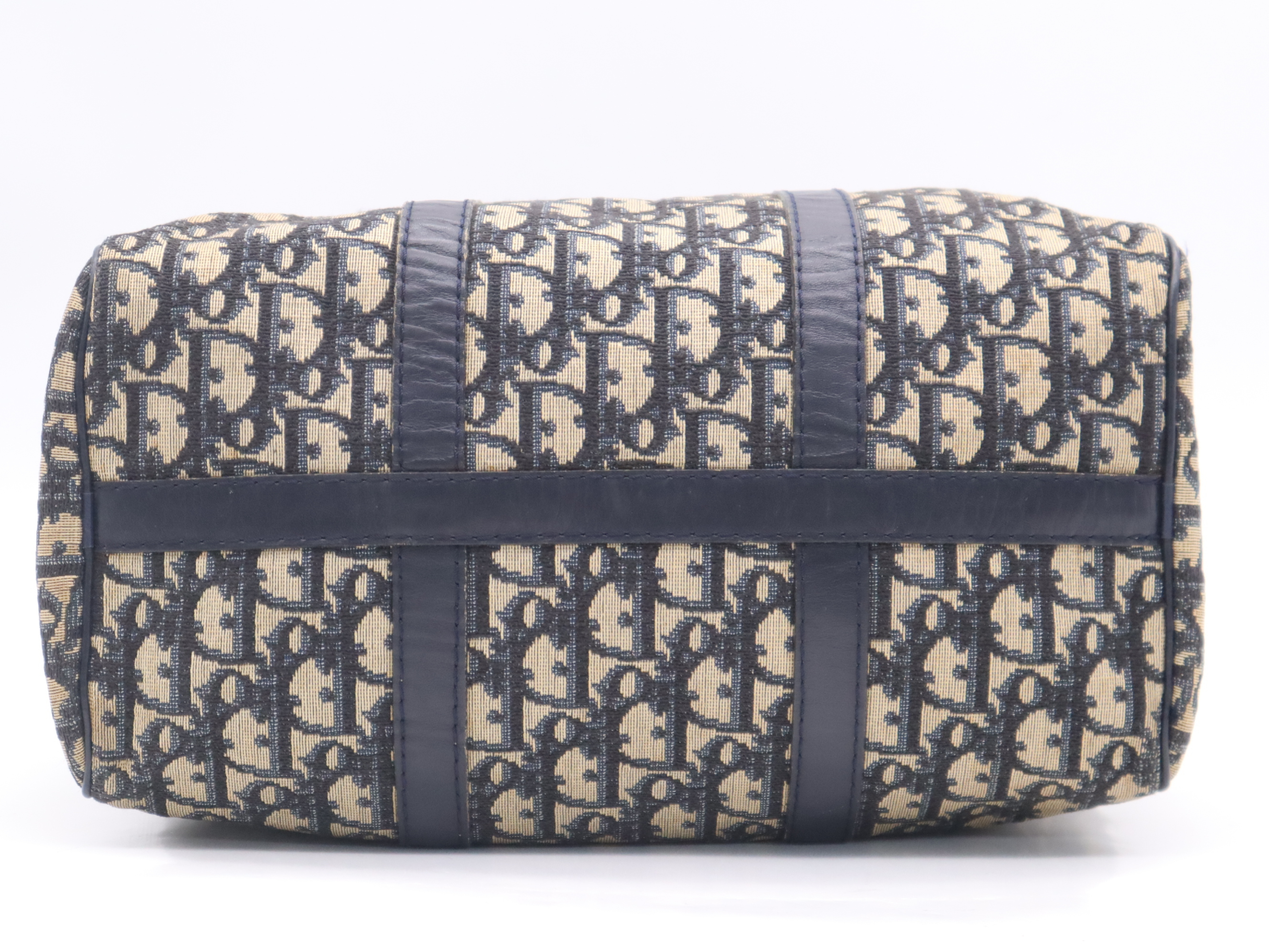 Canvas/Leather Trotter Beige Navy Handbag — view 4