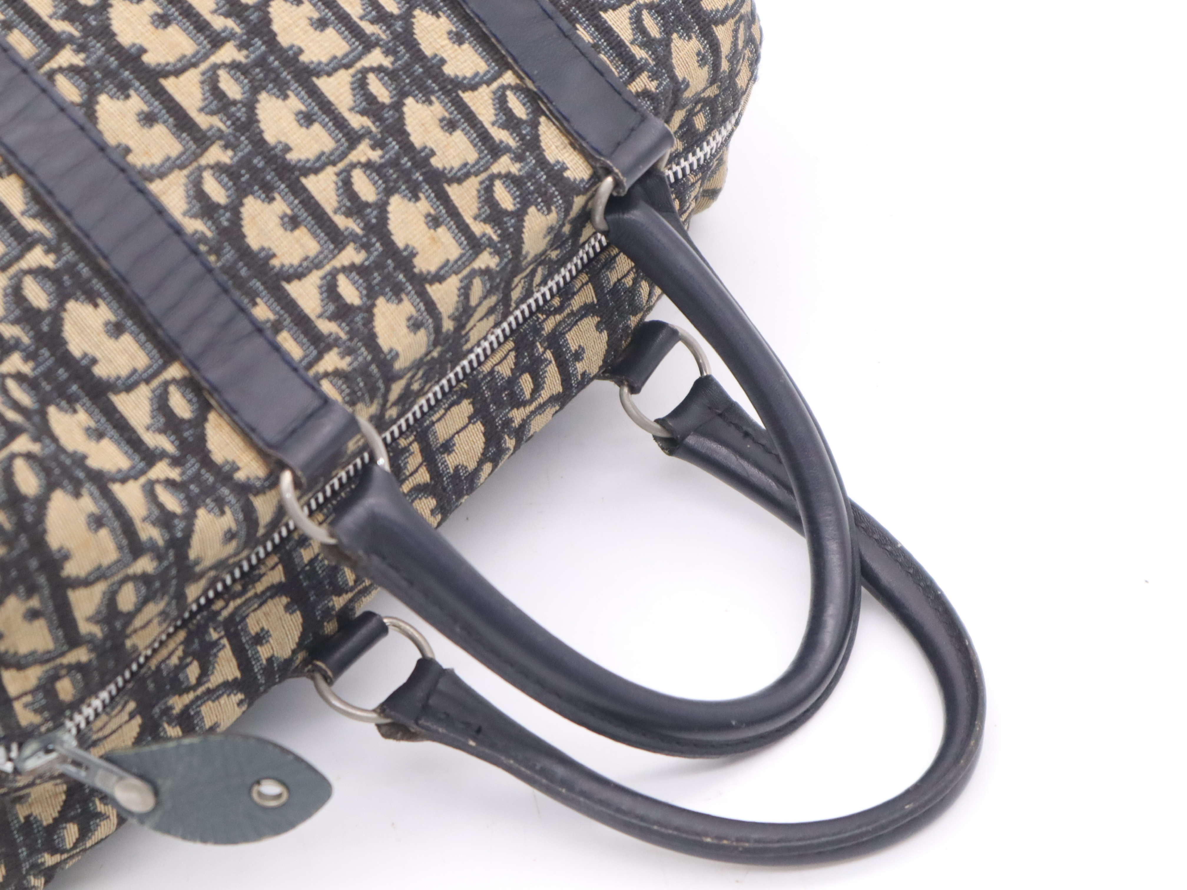 Canvas/Leather Trotter Beige Navy Handbag — view 6