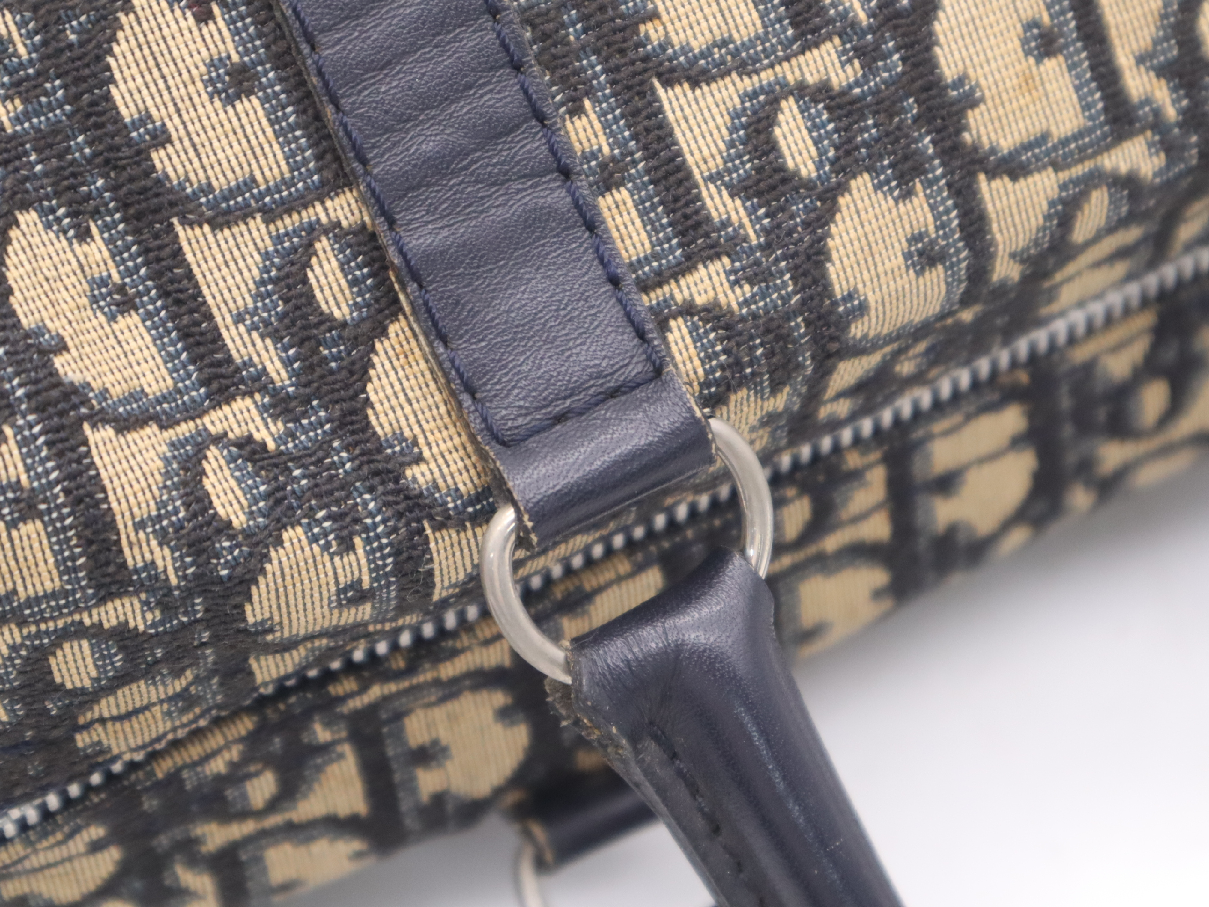 Canvas/Leather Trotter Beige Navy Handbag — view 7
