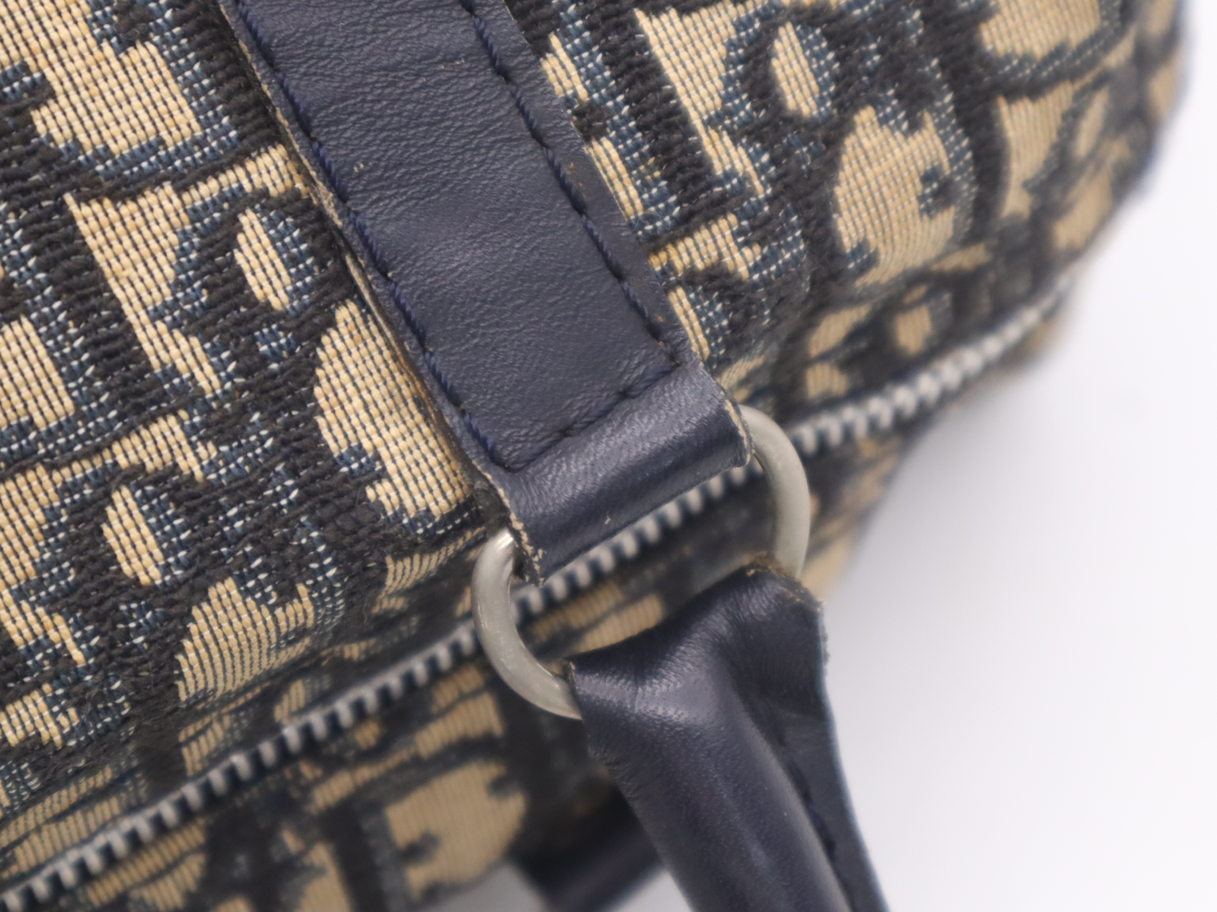 Canvas/Leather Trotter Beige Navy Handbag — view 8