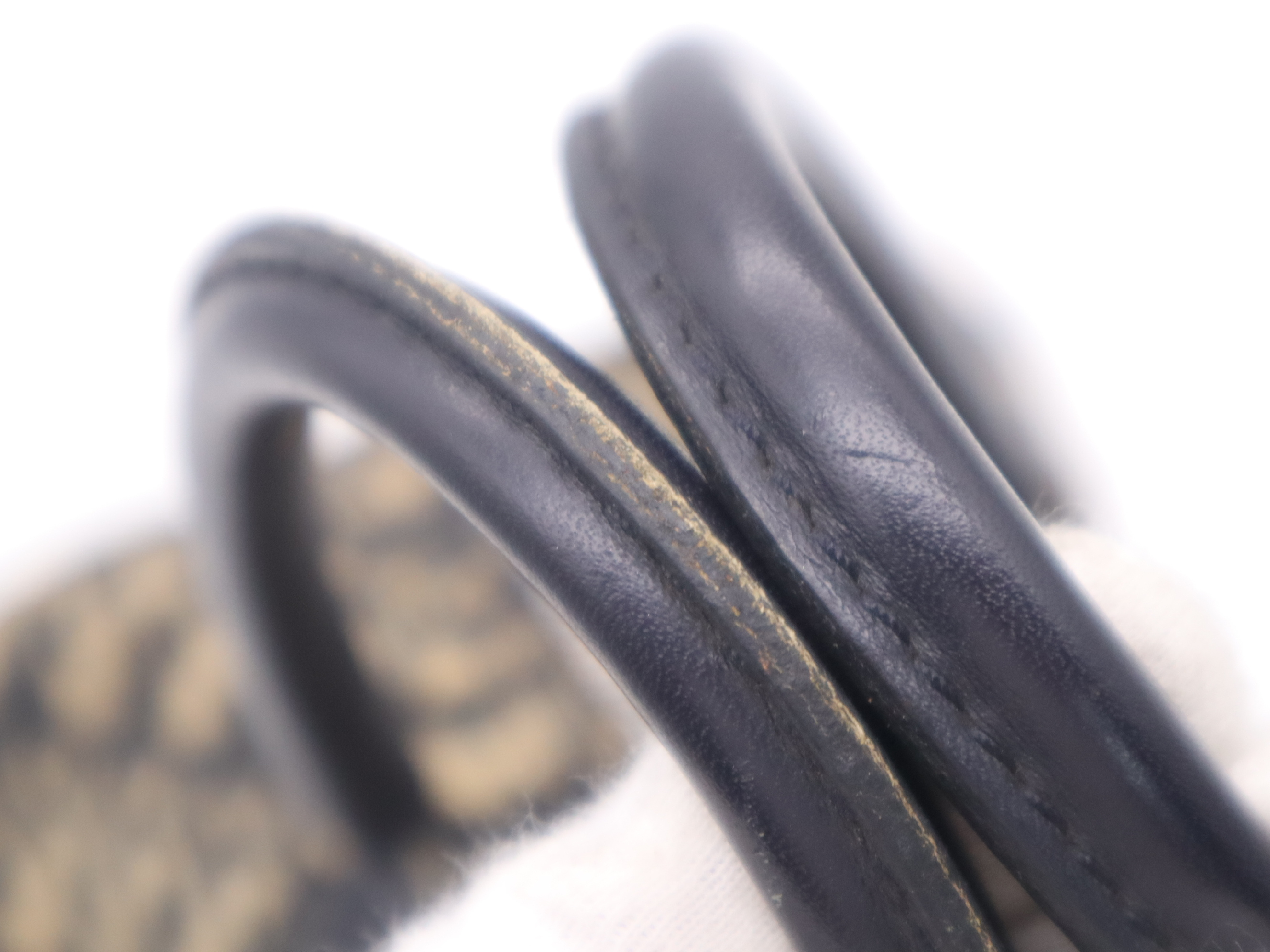 Canvas/Leather Trotter Beige Navy Handbag — view 10