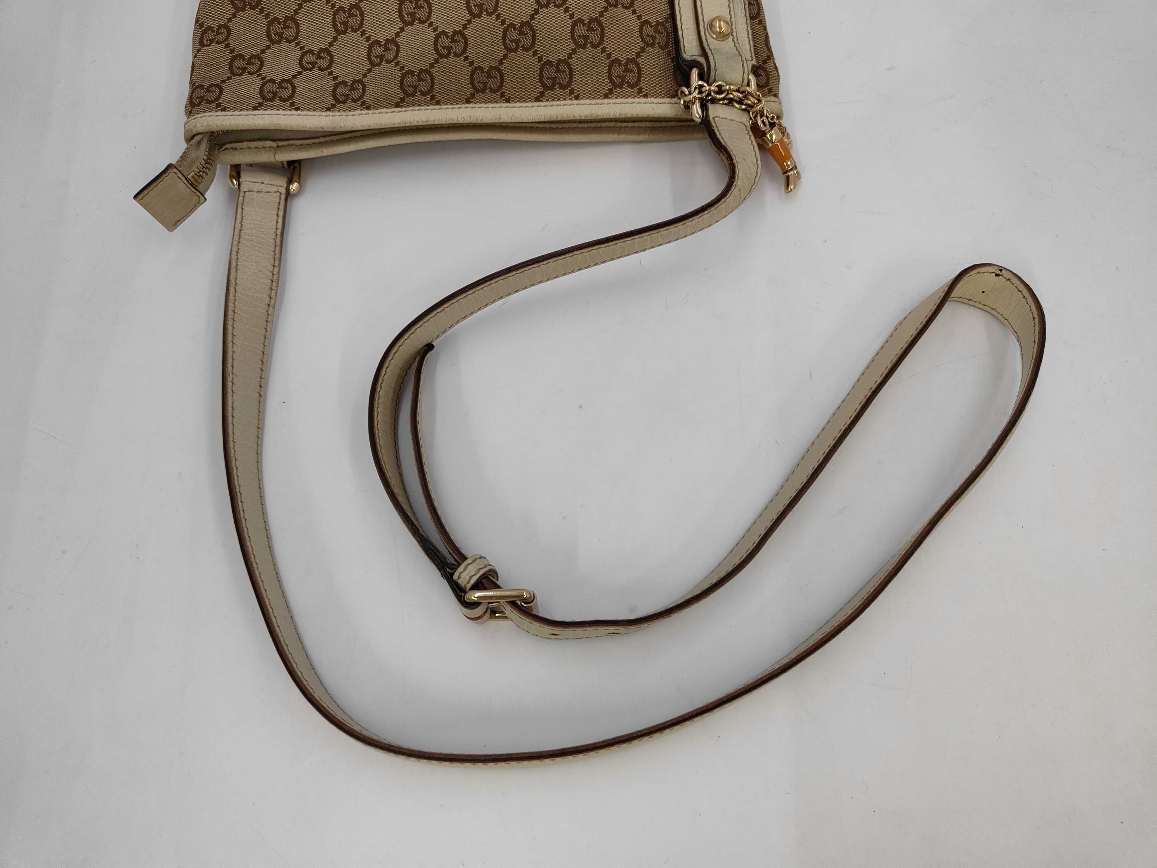 144388GG Canvas Shoulder Bag Brown White Shoulder Bag — view 5