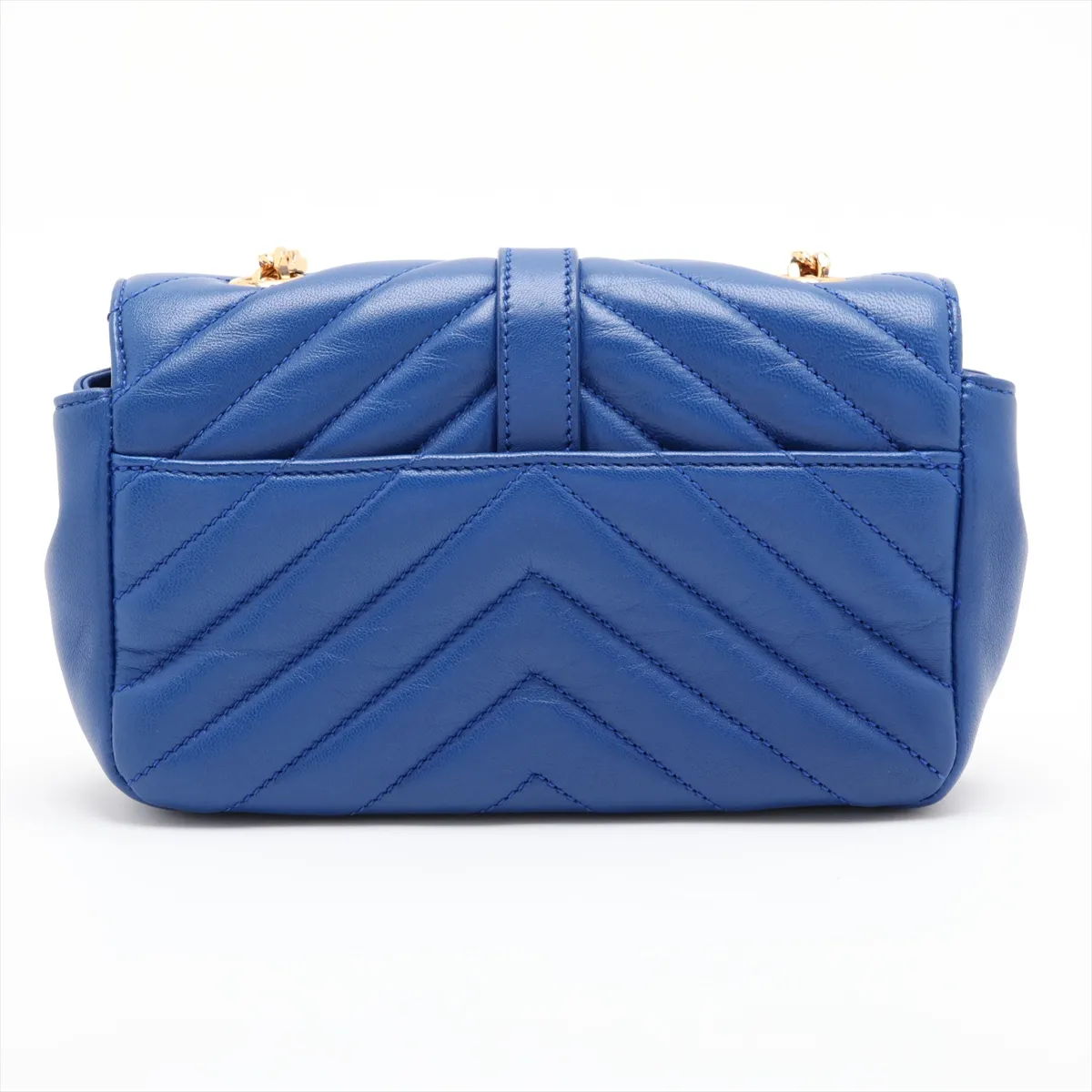 Baby Chai Leather Chain Shoulder Bag, Blue, 399289 — view 2