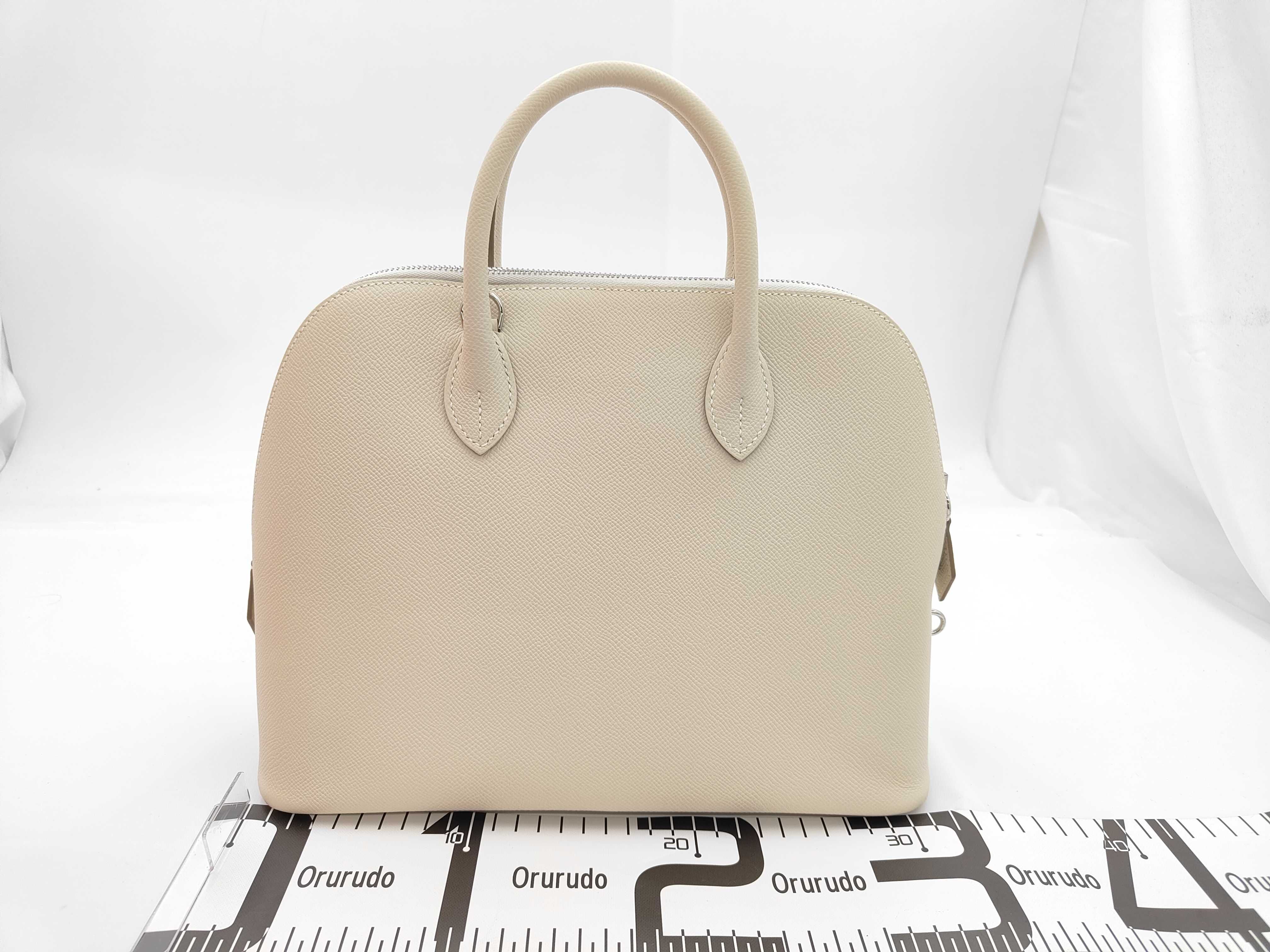 Bolide 1923 30 Epsom leather, Craie, silver hardware, K stamp, handbag — view 2