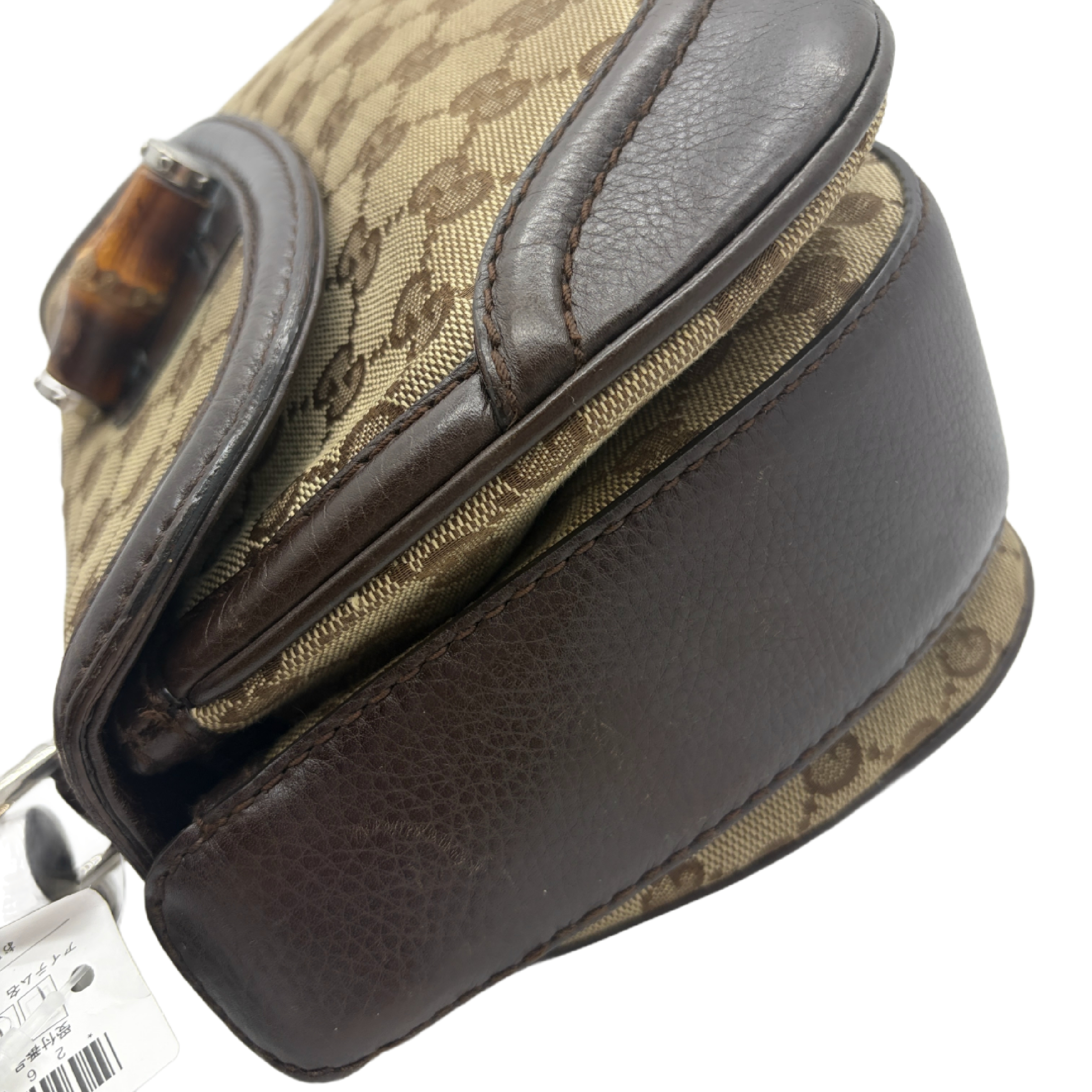 GG Canvas Bamboo Top Handle Bag Handbag — view 3